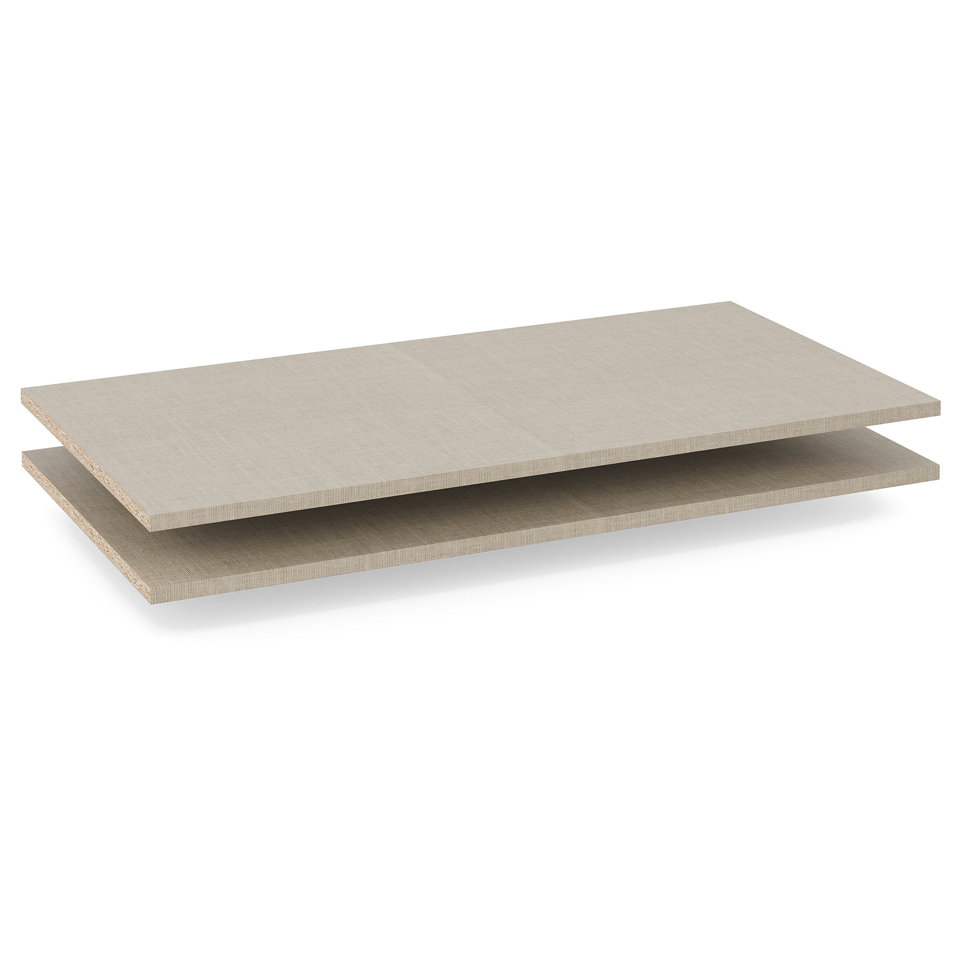 2-teiliges Einlegeböden-Set - Leinenoptik - 90 cm