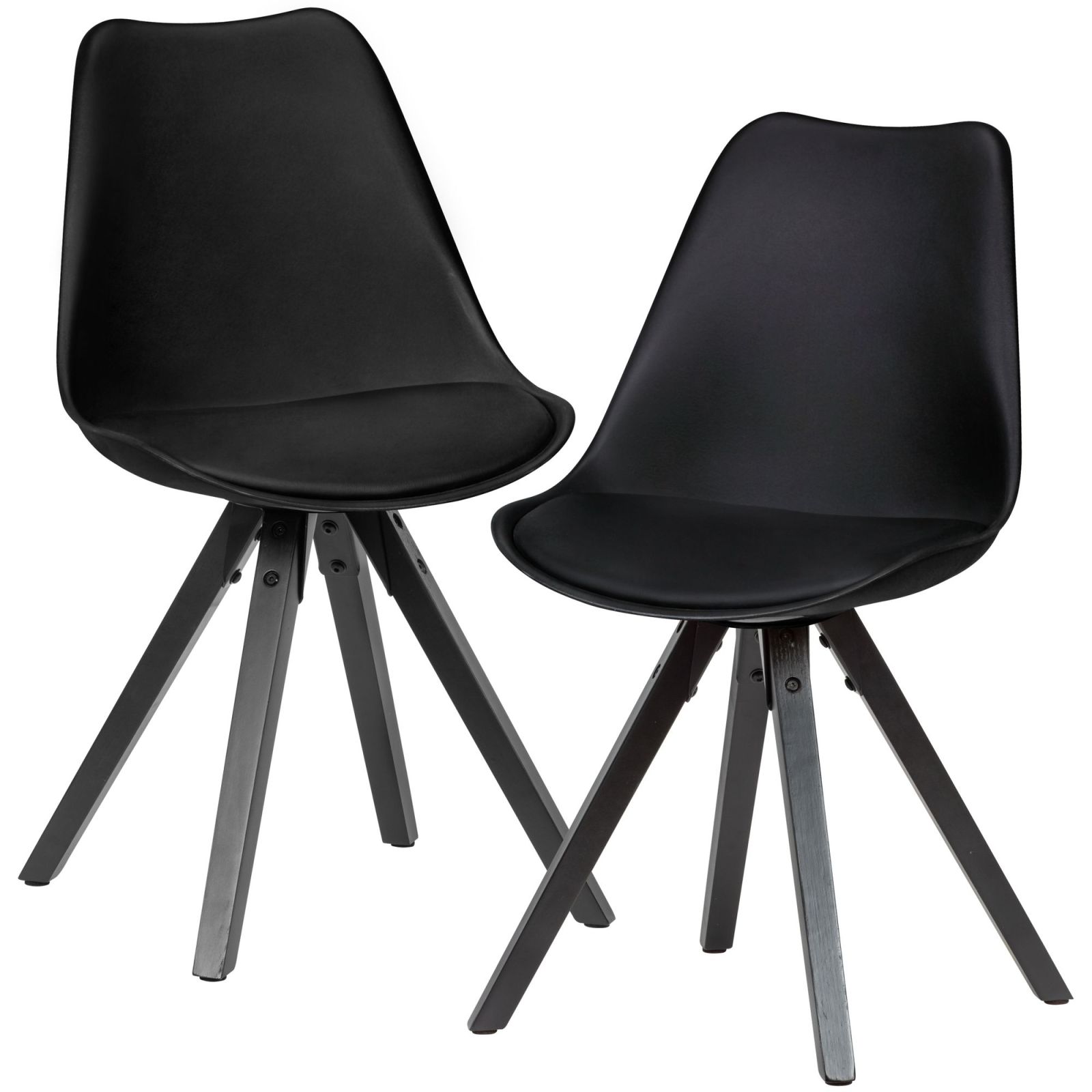2-teiliges Esszimmerstuhl-Set - schwarz