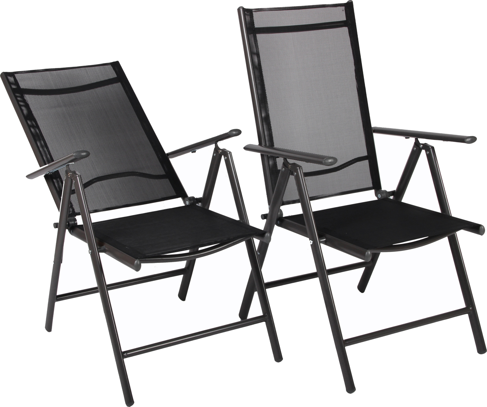 2-teiliges Gartenstuhl-Set - anthrazit - Aluminium