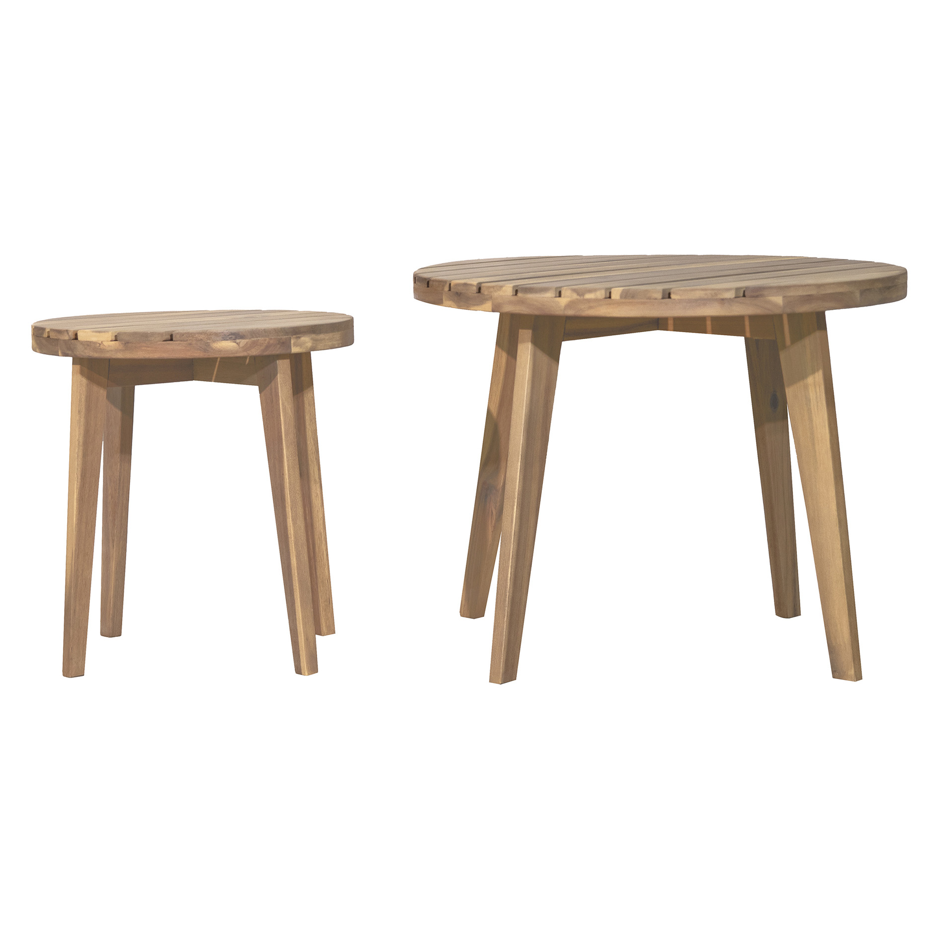 2-teiliges Gartentisch-Set - naturfarben - Holz