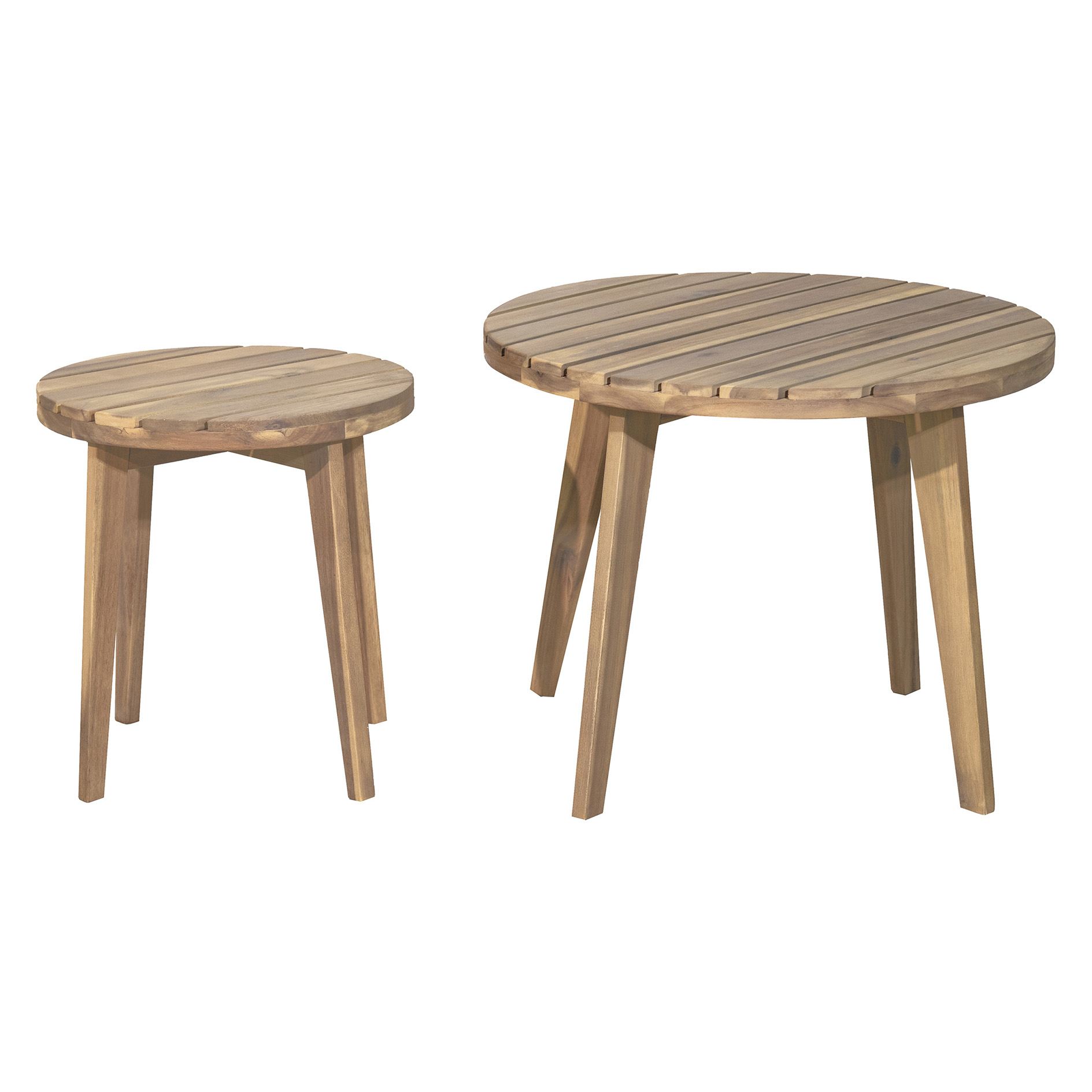 2-teiliges Gartentisch-Set - naturfarben - Holz