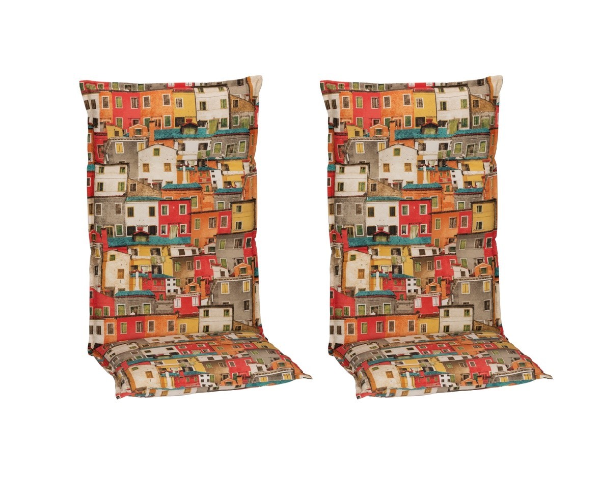 2-teiliges Hochlehnerauflagen-Set - bunt - 46x118 cm