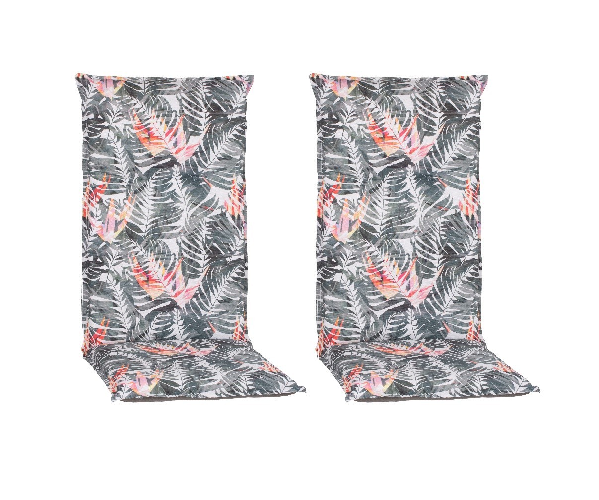 2-teiliges Hochlehnerauflagen-Set - grau-pink - 118 cm