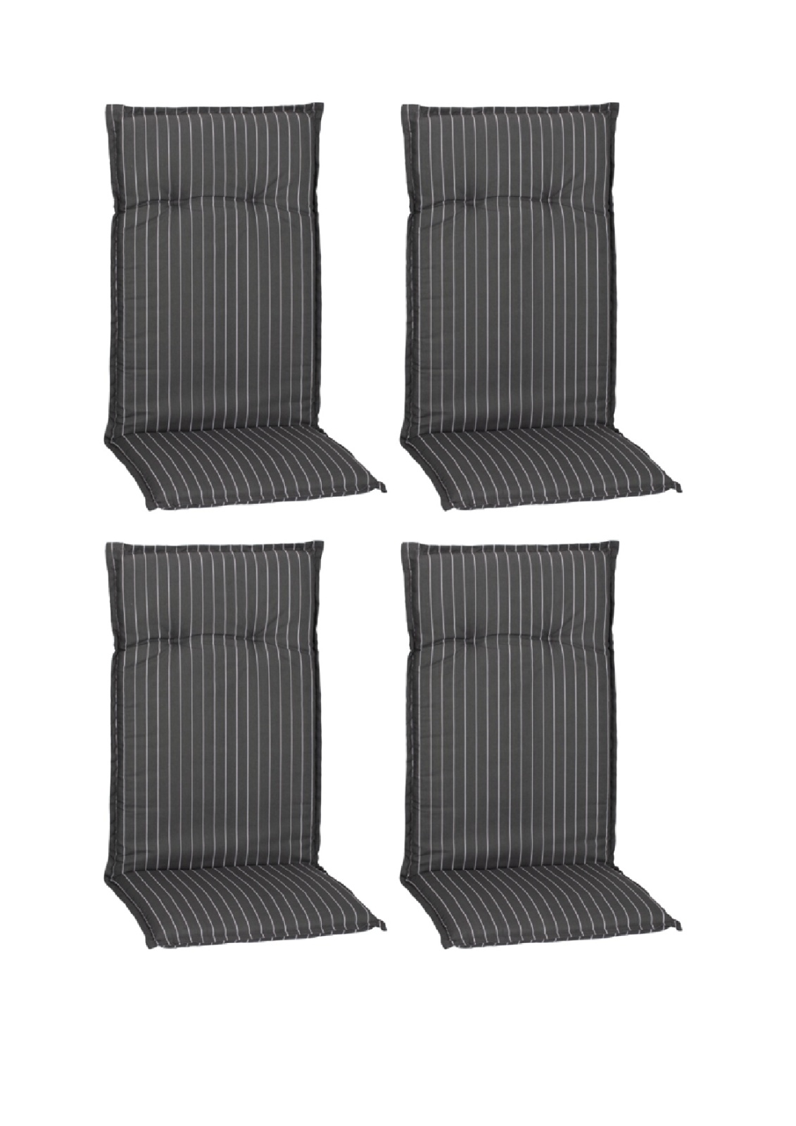 2-teiliges Hochlehnerauflagen-Set - grau-weiß - Streifen