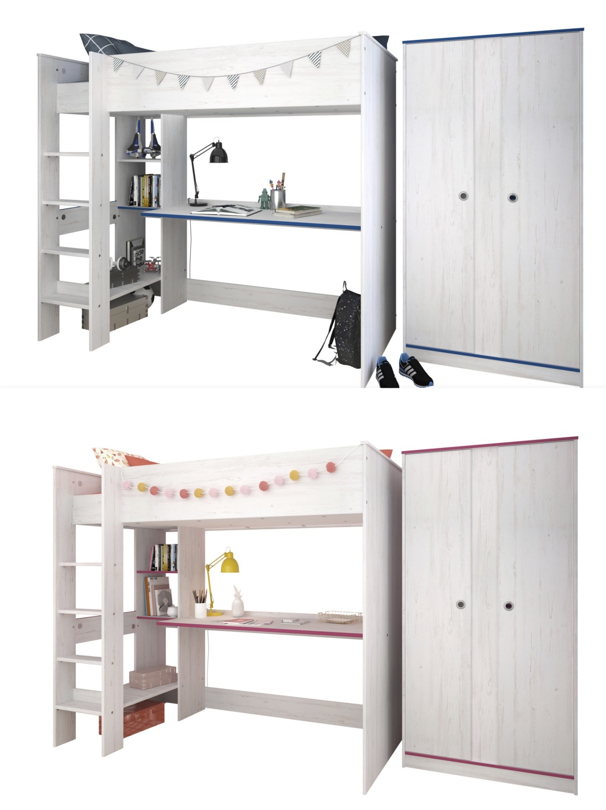 2-teiliges Kinderzimmer-Set SMOOZY - weiß