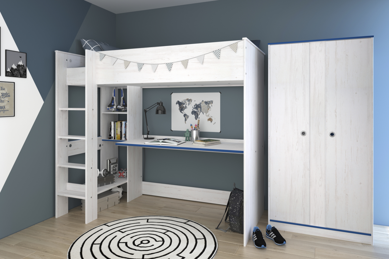 2-teiliges Kinderzimmer-Set SMOOZY - weiß 