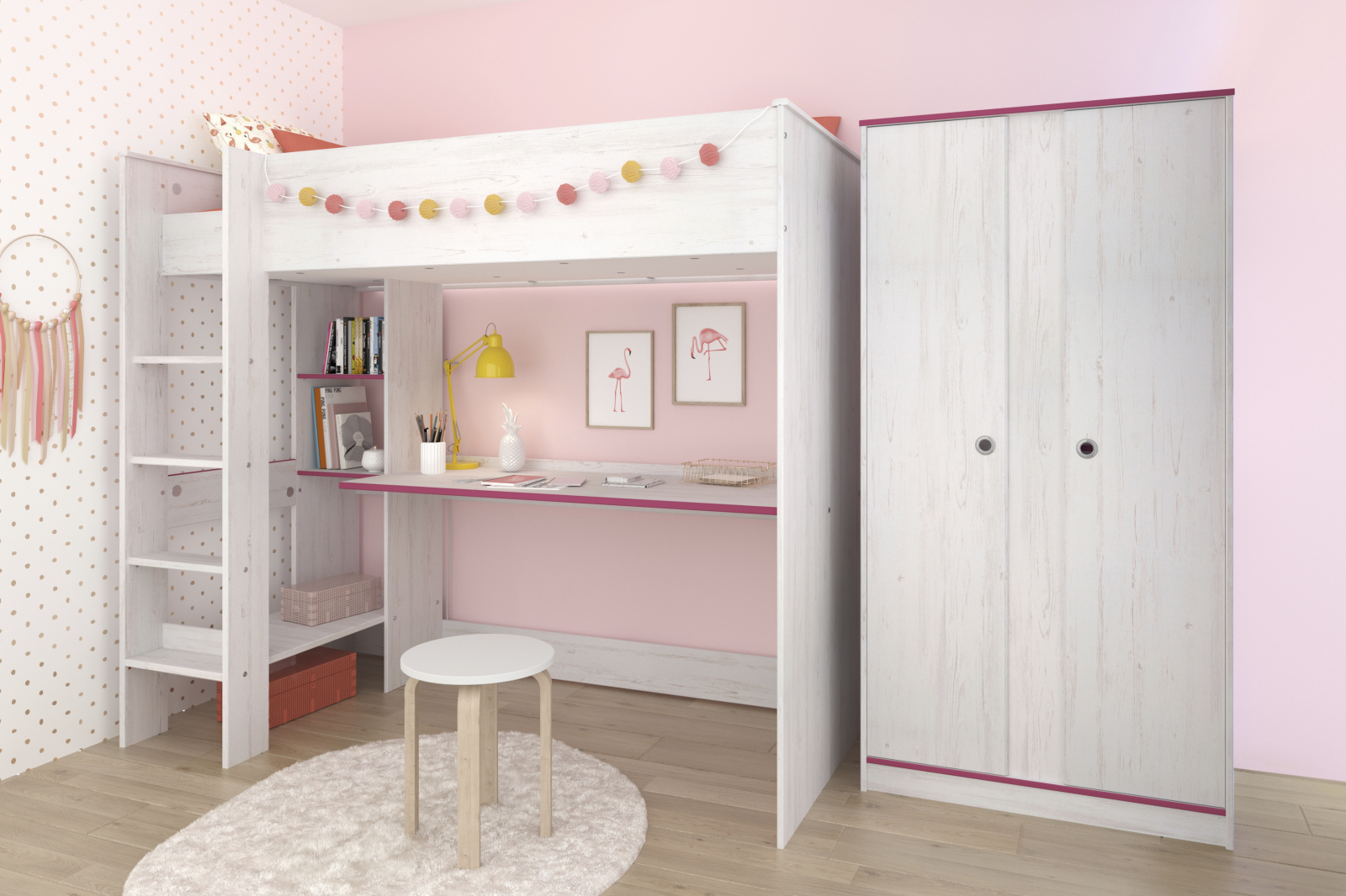 2-teiliges Kinderzimmer-Set SMOOZY - weiß 