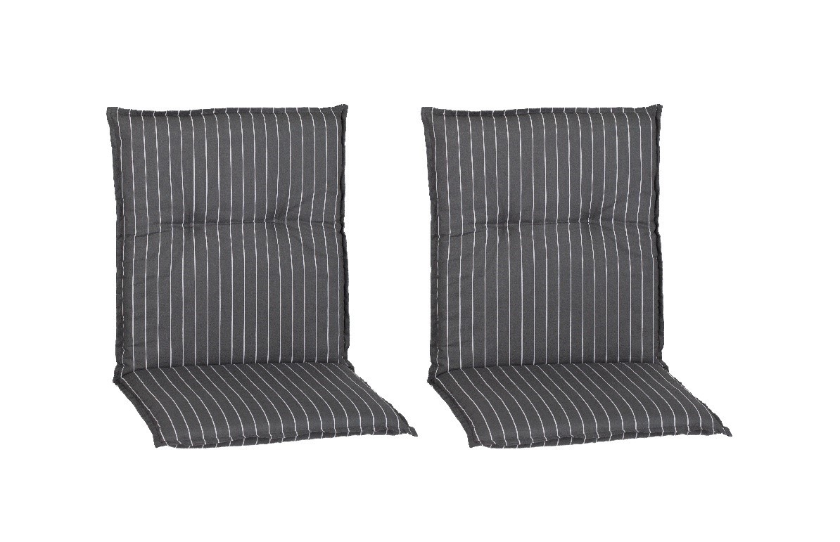 2-teiliges Niedriglehnerauflagen-Set - grau-weiß - Streifen