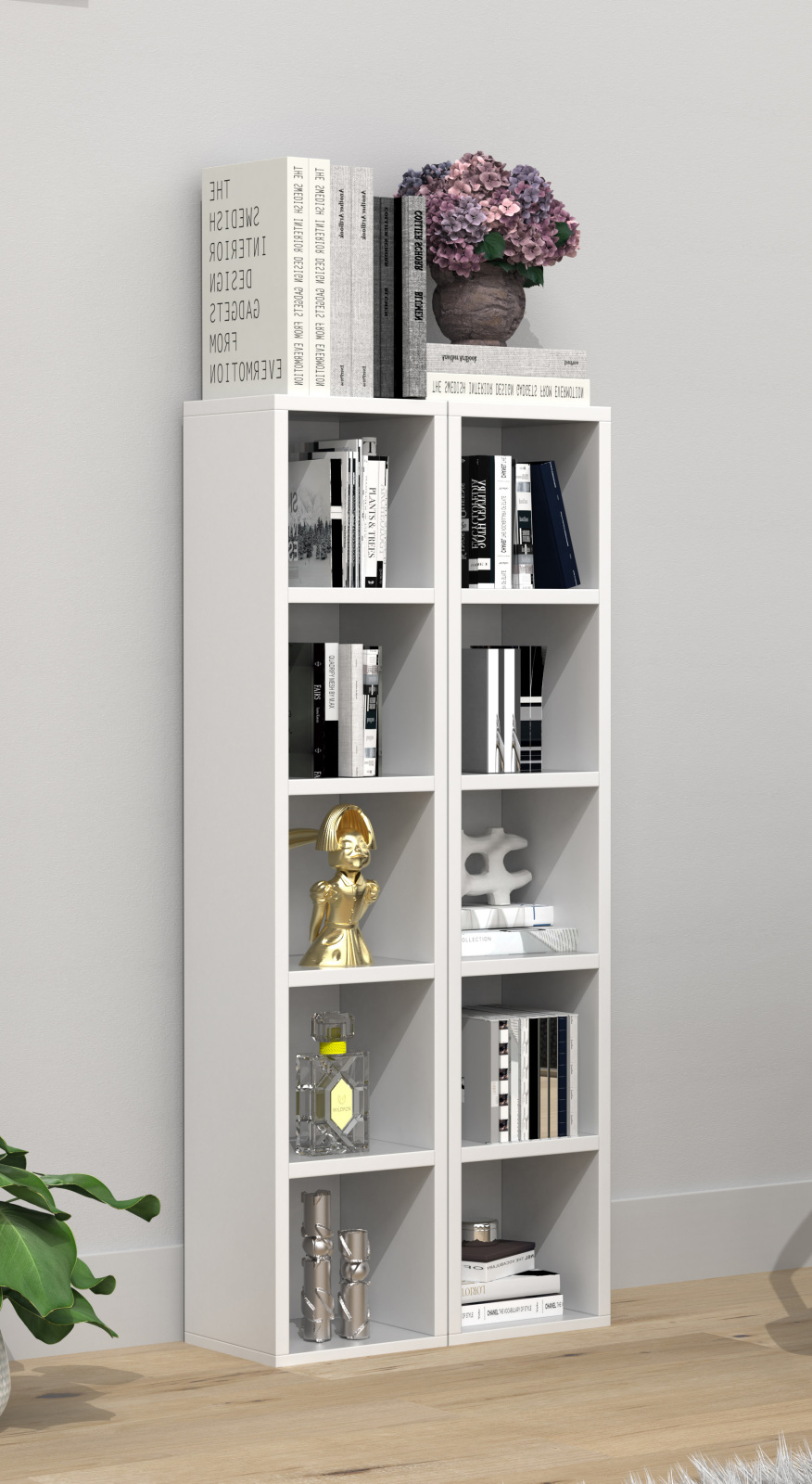 2-teiliges Regal-Set MEGOSA S - weiß - 40 cm breit