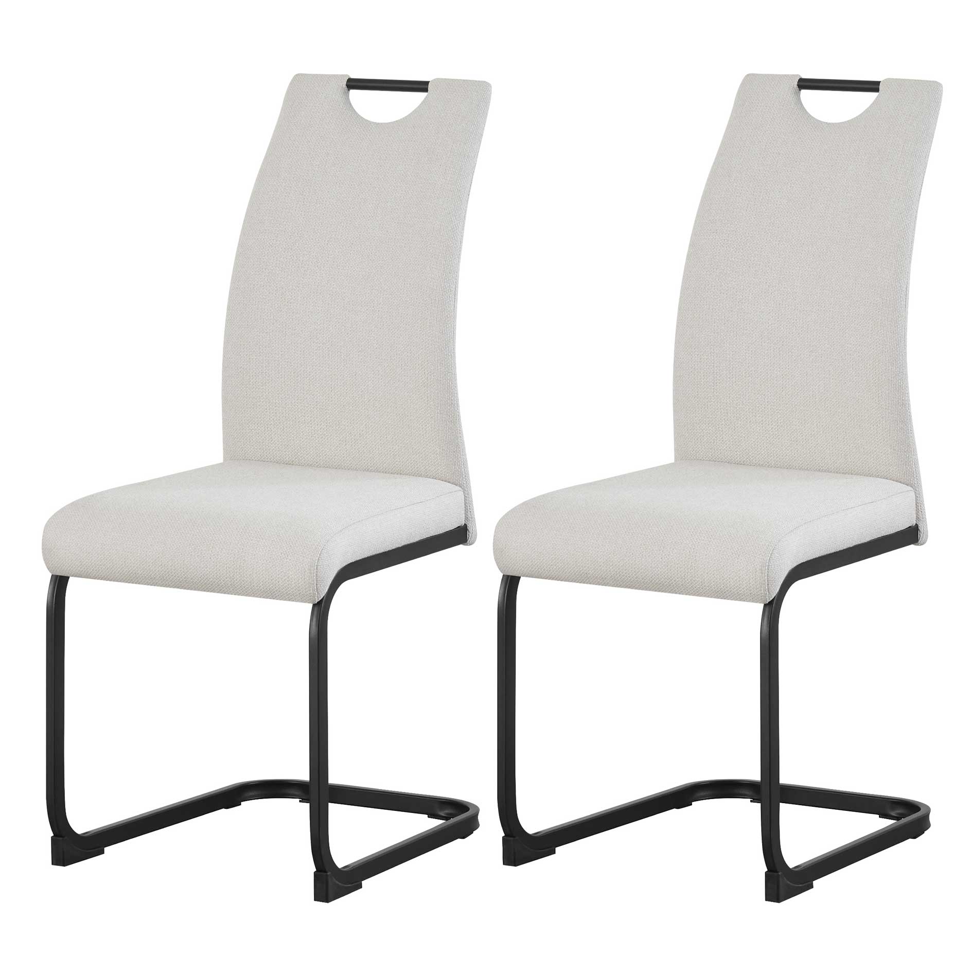 2-teiliges Schwinger-Stuhl-Set HANNA - creme - Webstoff