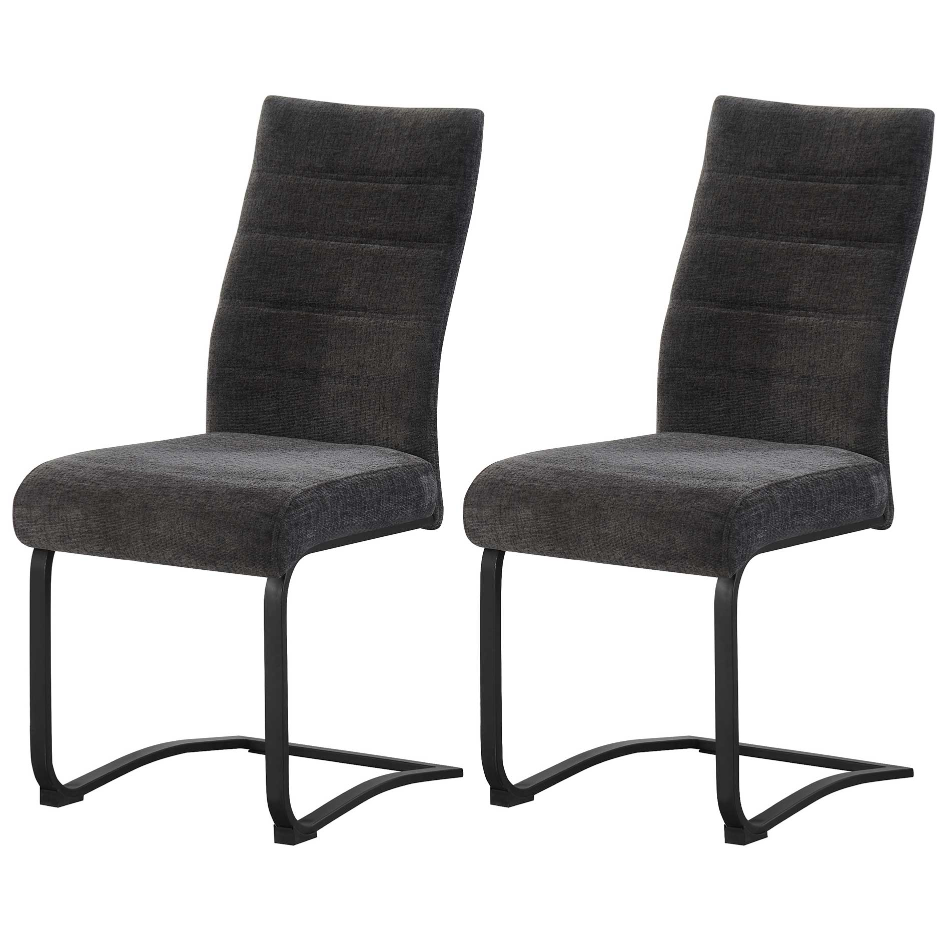 2-teiliges Schwinger-Stuhl-Set LENI - anthrazit - Strukturstoff