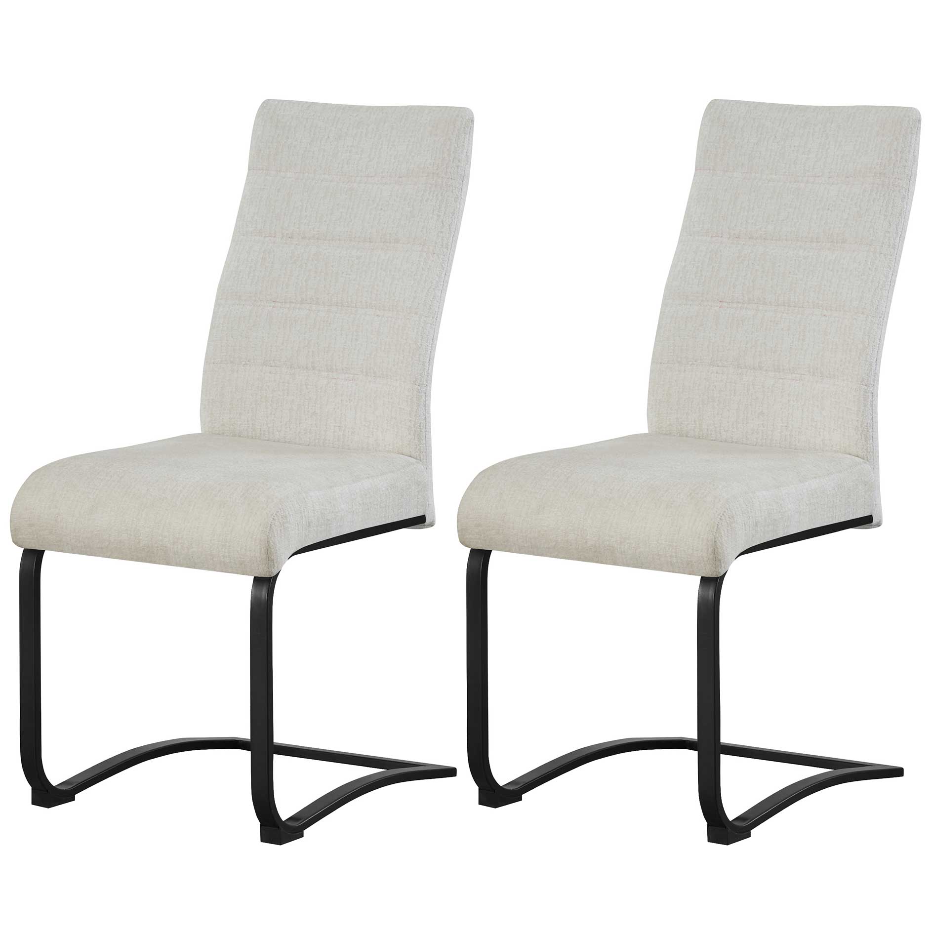 2-teiliges Schwinger-Stuhl-Set LENI - creme - Strukturstoff