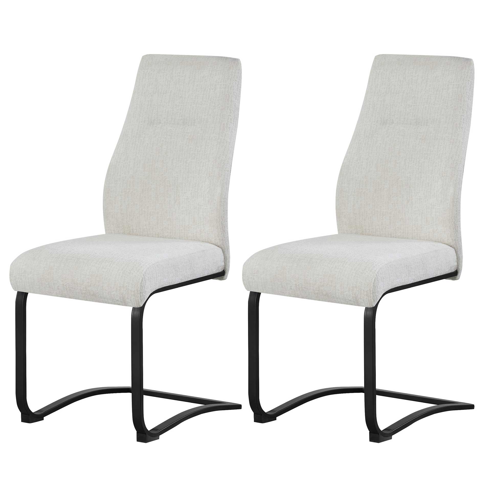 2-teiliges Schwinger-Stuhl-Set TINA - creme - Strukturstoff