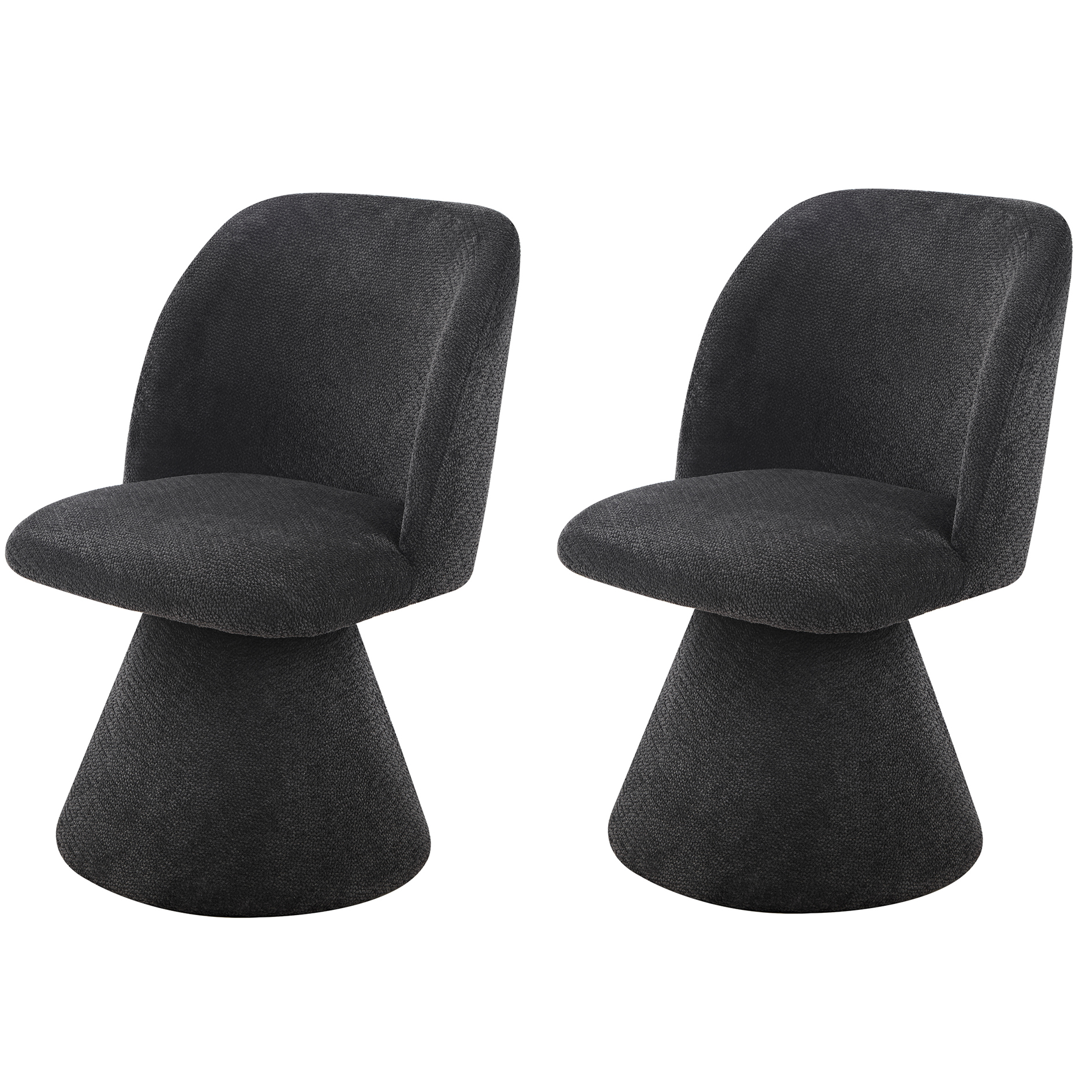 2-teiliges Stuhl-Set - anthrazit - Webstoff - drehbar
