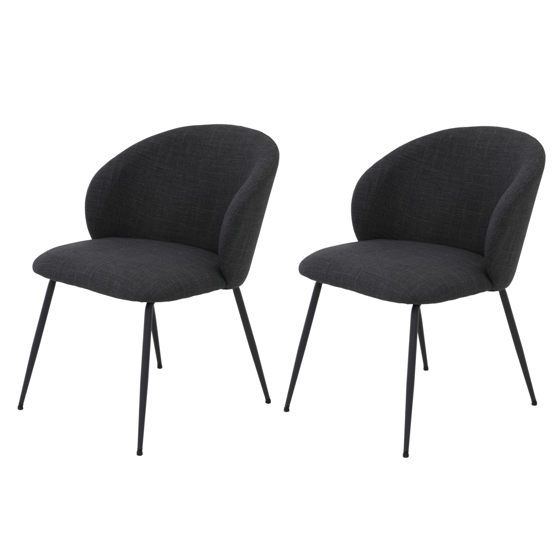 2-teiliges Stuhl-Set - anthrazit - Webstoff - XL Vierfußstuhl