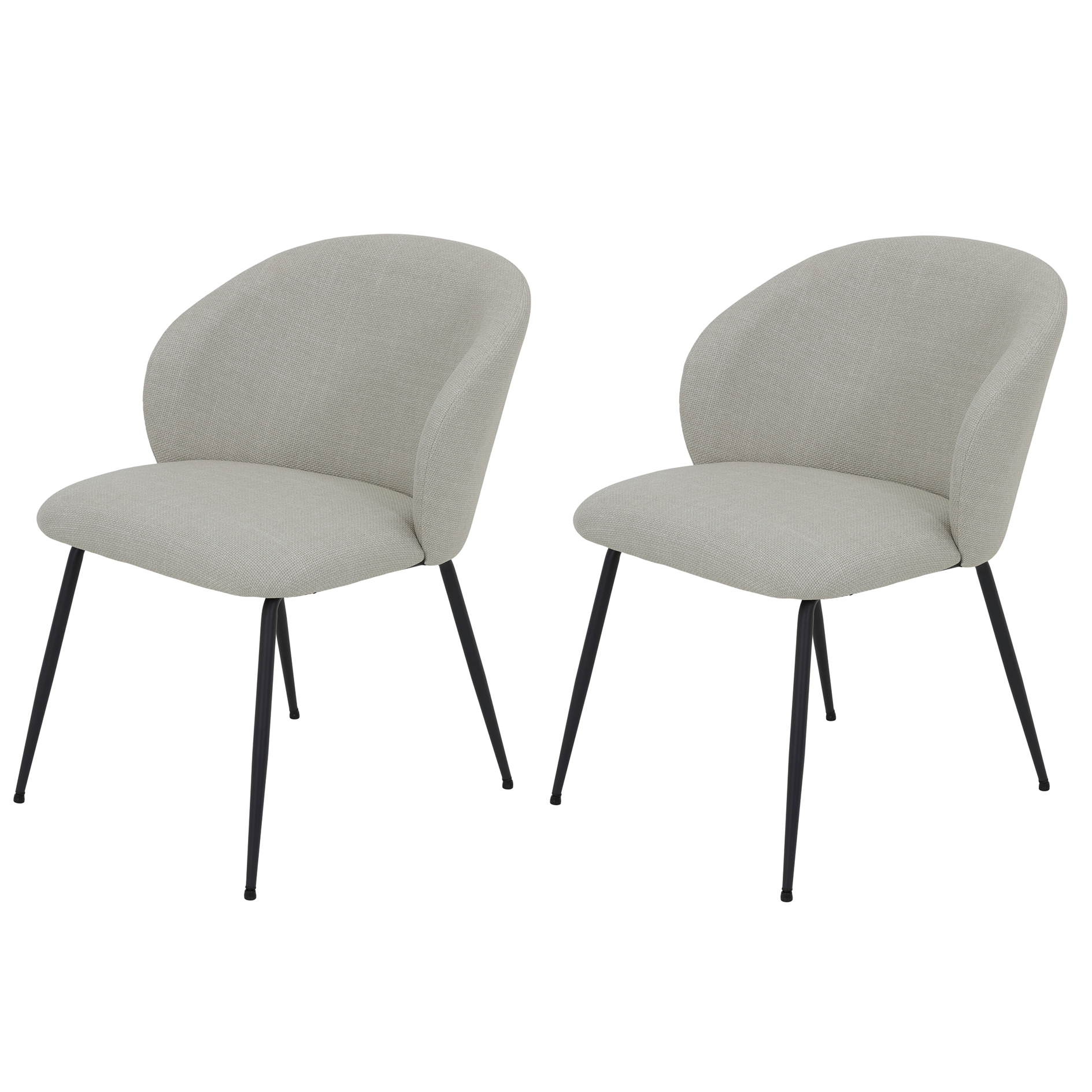 2-teiliges Stuhl-Set - beige - Webstoff - XL Vierfußstuhl