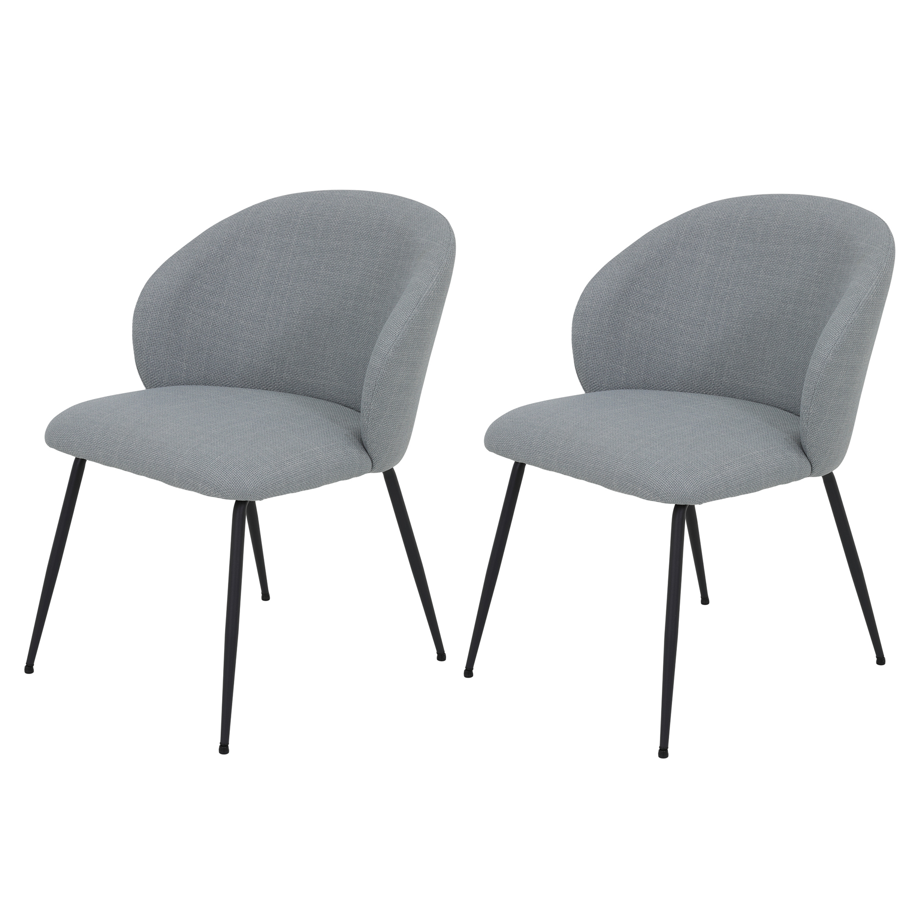 2-teiliges Stuhl-Set - grau - Webstoff - XL Vierfußstuhl
