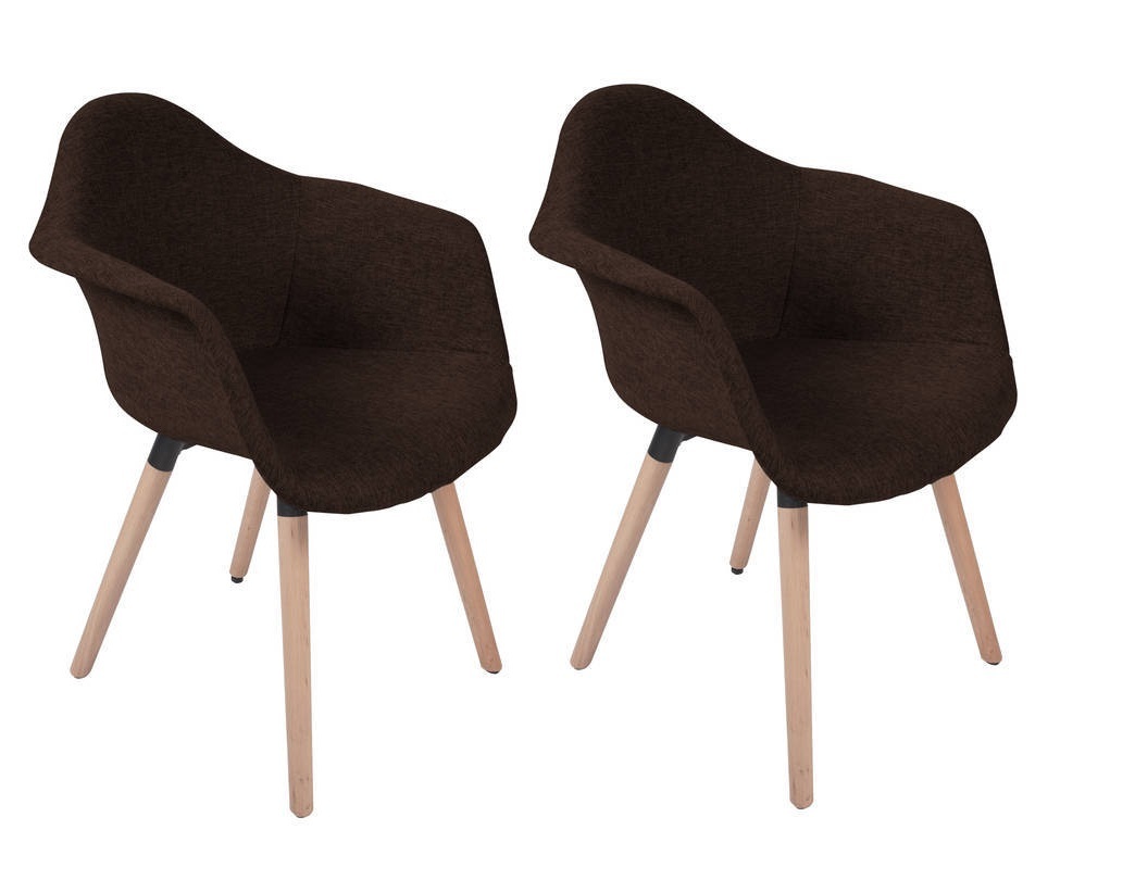 2-teiliges Stuhl-Set WINSTON 100 - braun - Buchenholz