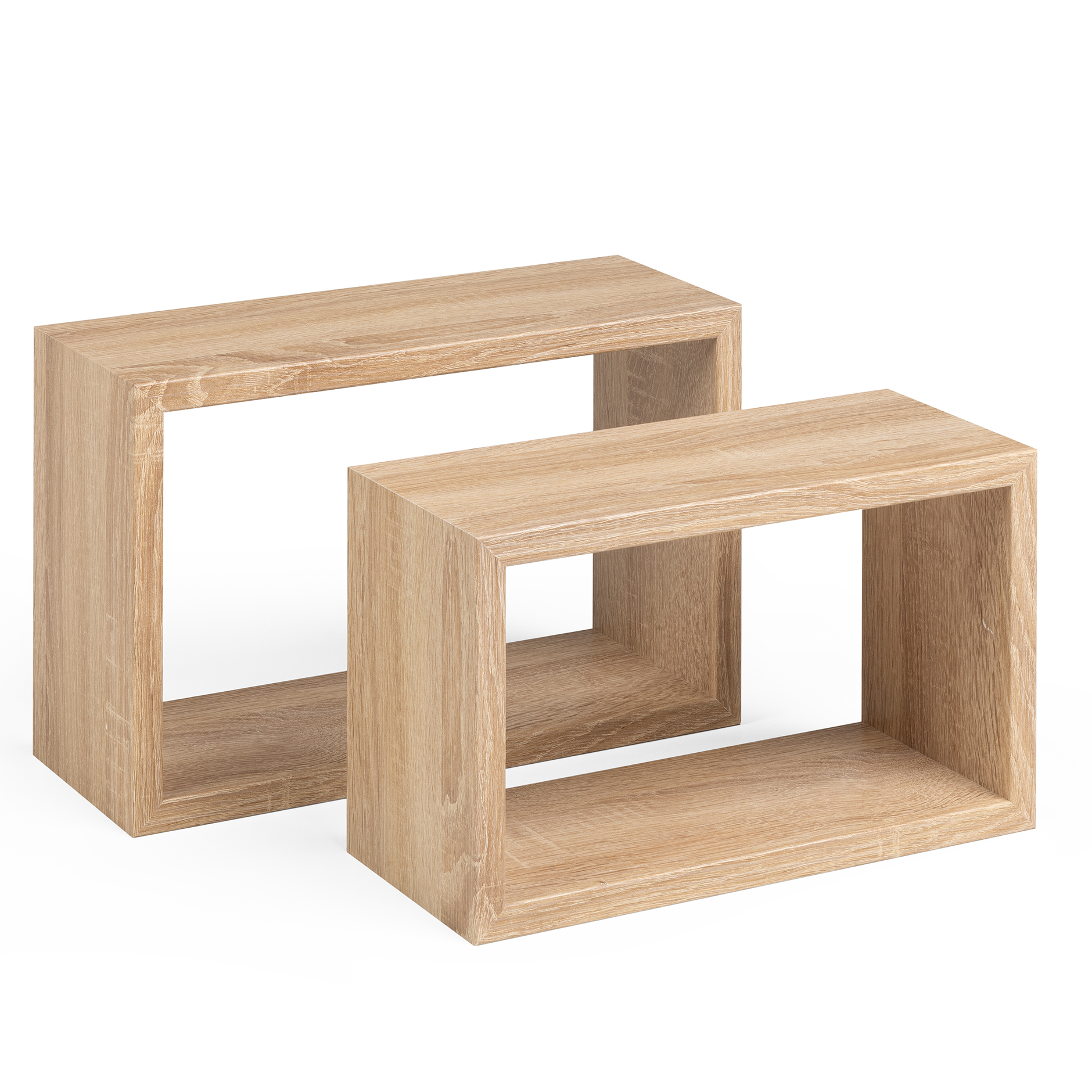 2-teiliges Wandregal-Set - Eiche Sägerau - 39 cm
