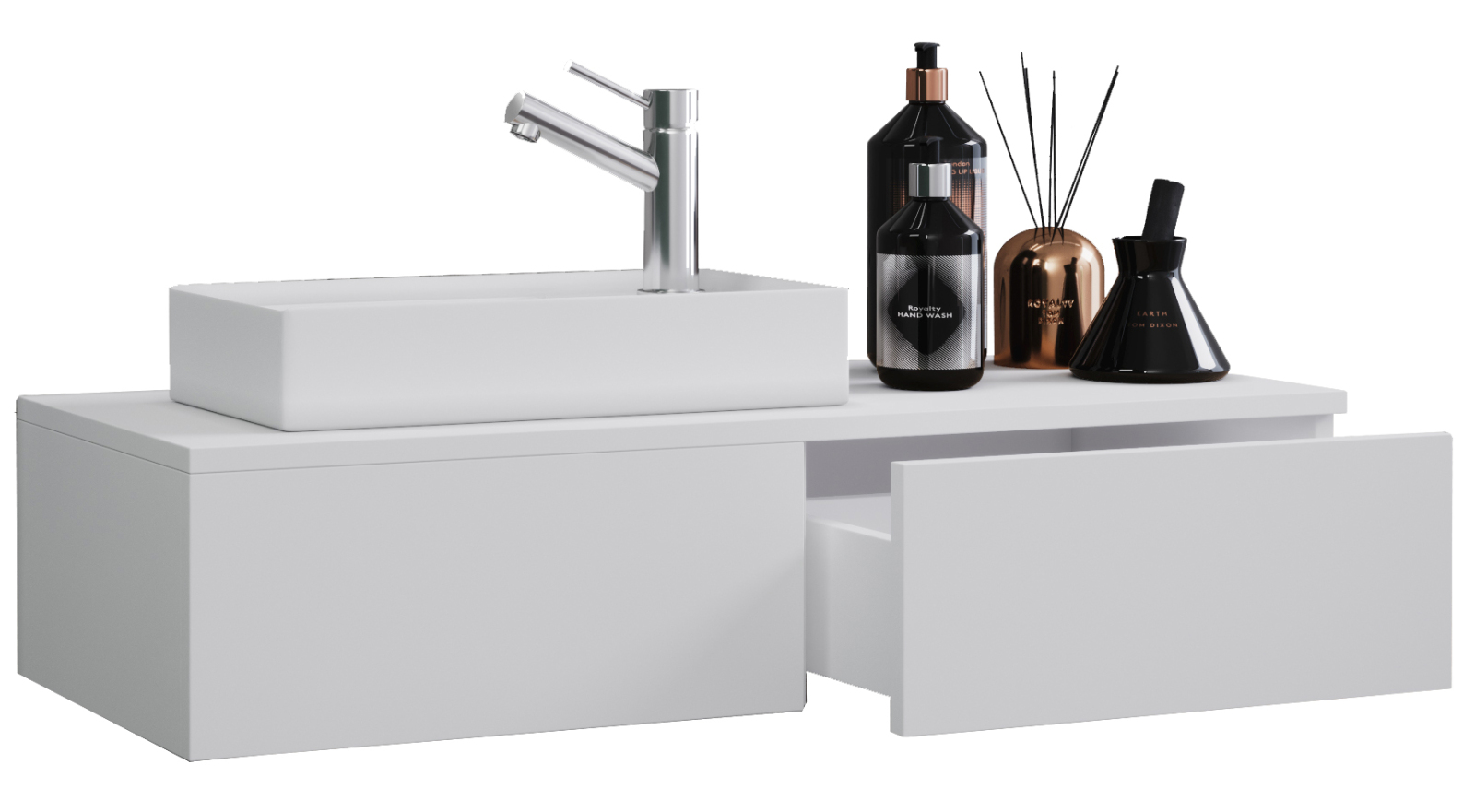 2-teiliges Waschbeckenset GUDAS - weiß - 85 cm breit