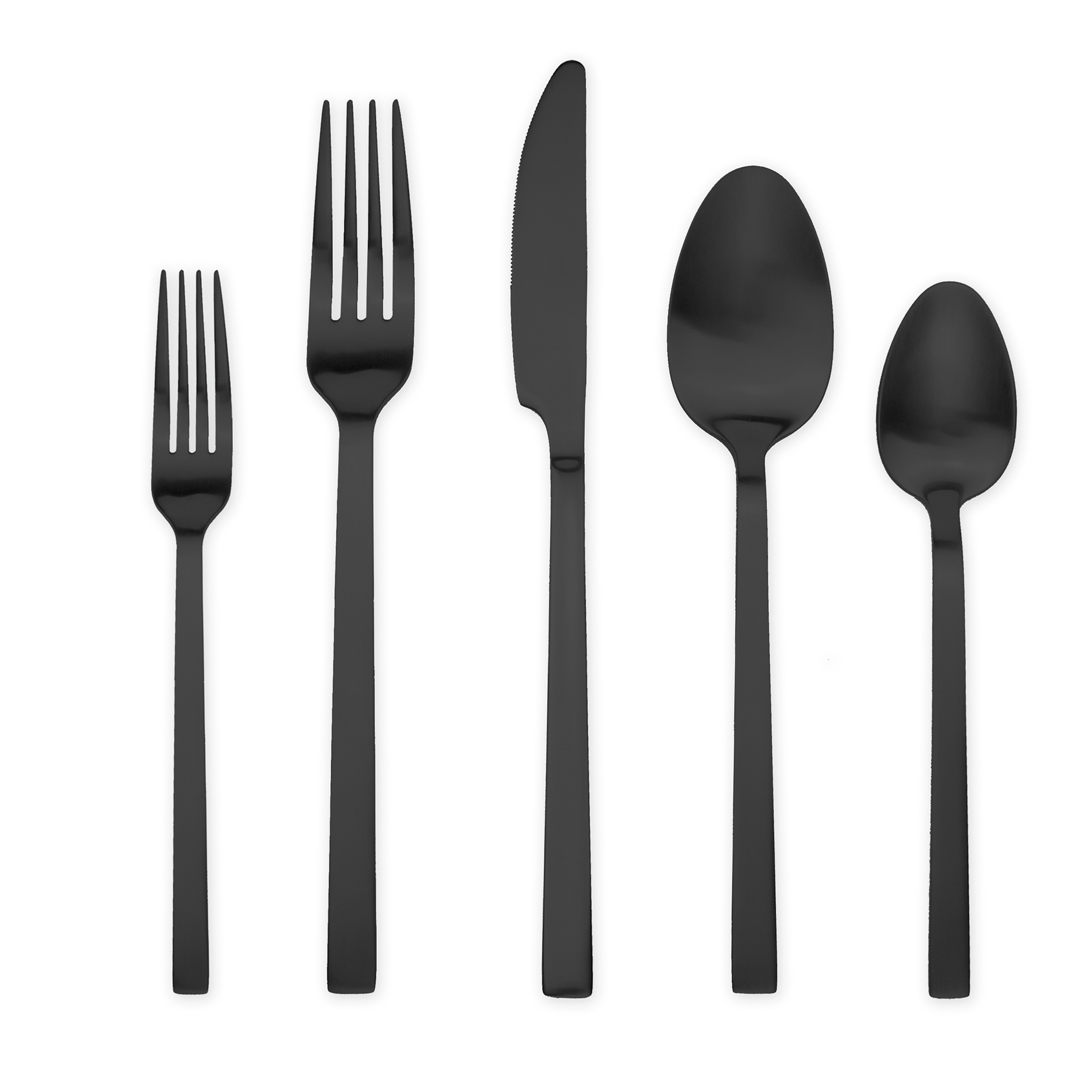 20-teiliges Besteckset - schwarz matt - für 4 Personen