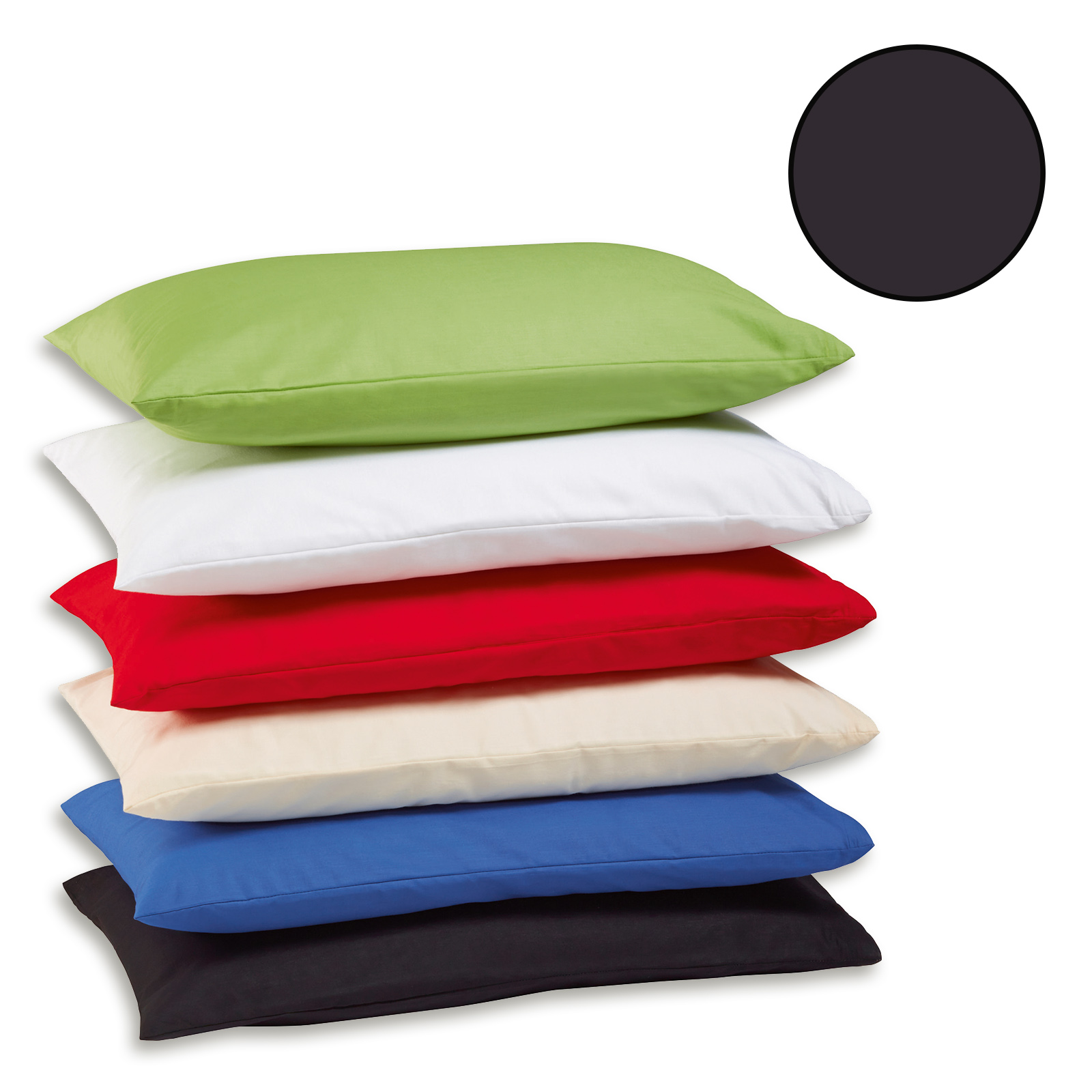 2er-Pack Kissenbezüge - schwarz - 80x80 cm