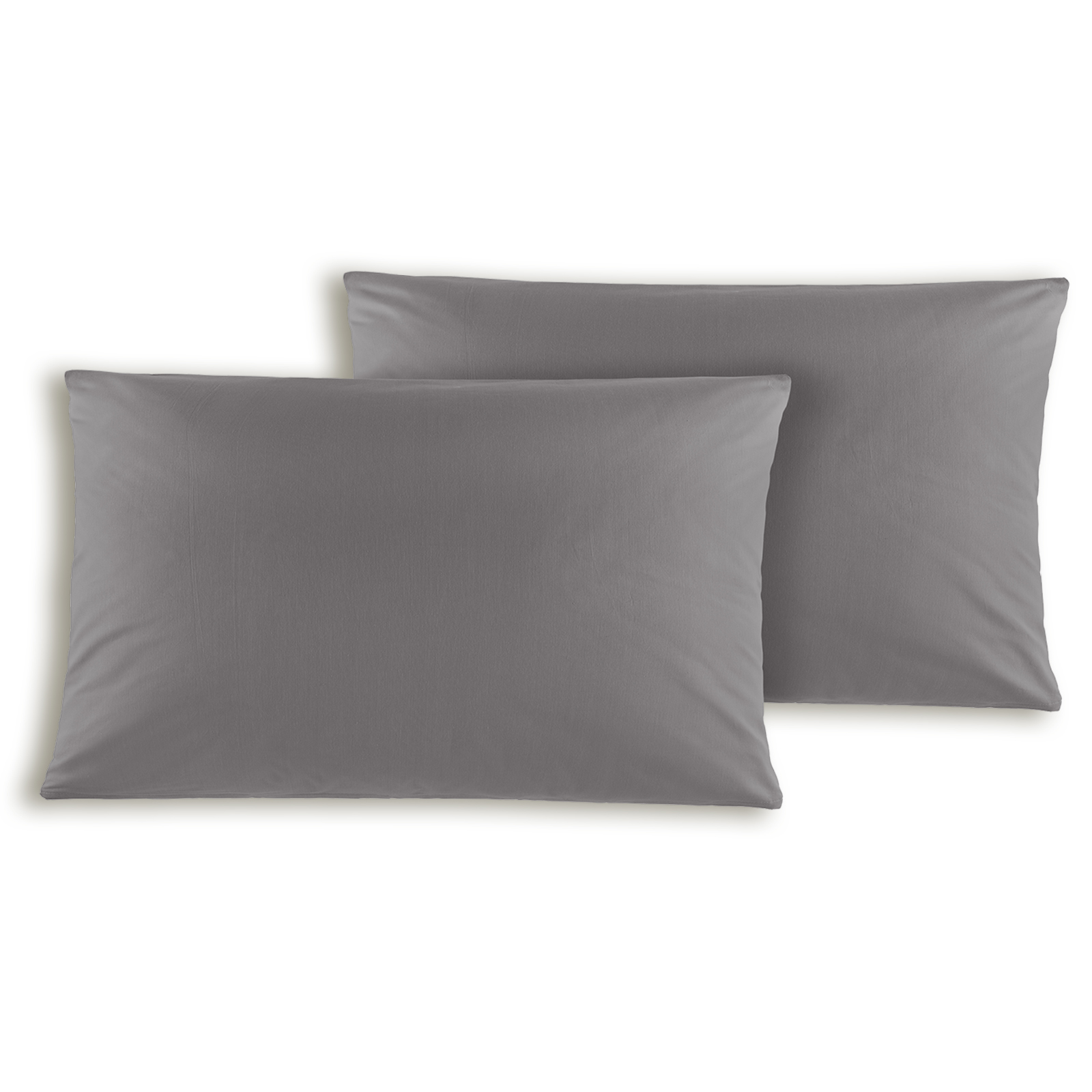 2er-Pack Kissenbezüge - stahlgrau - 80x40 cm