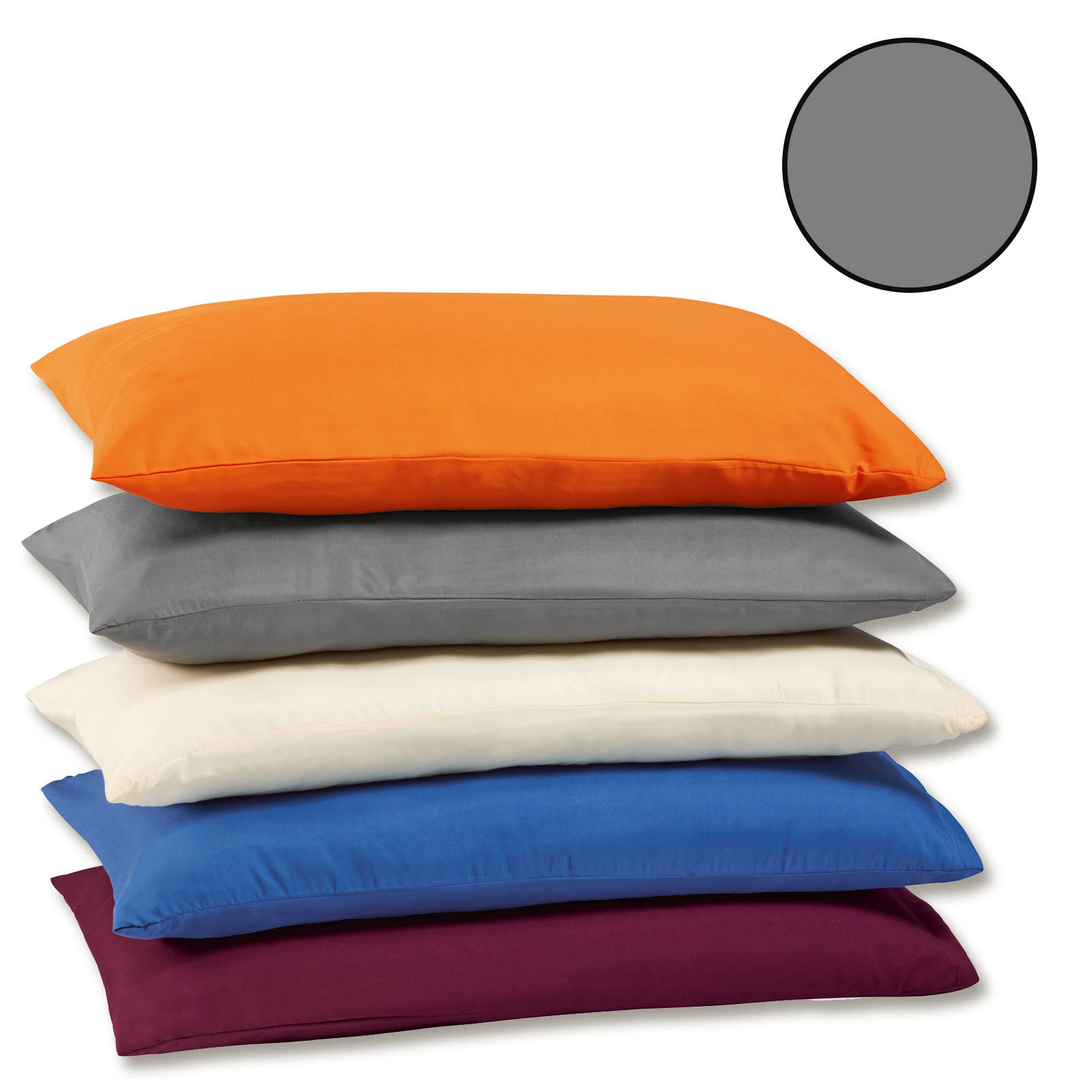 2er-Pack Kissenbezug - grau - 40x40 cm