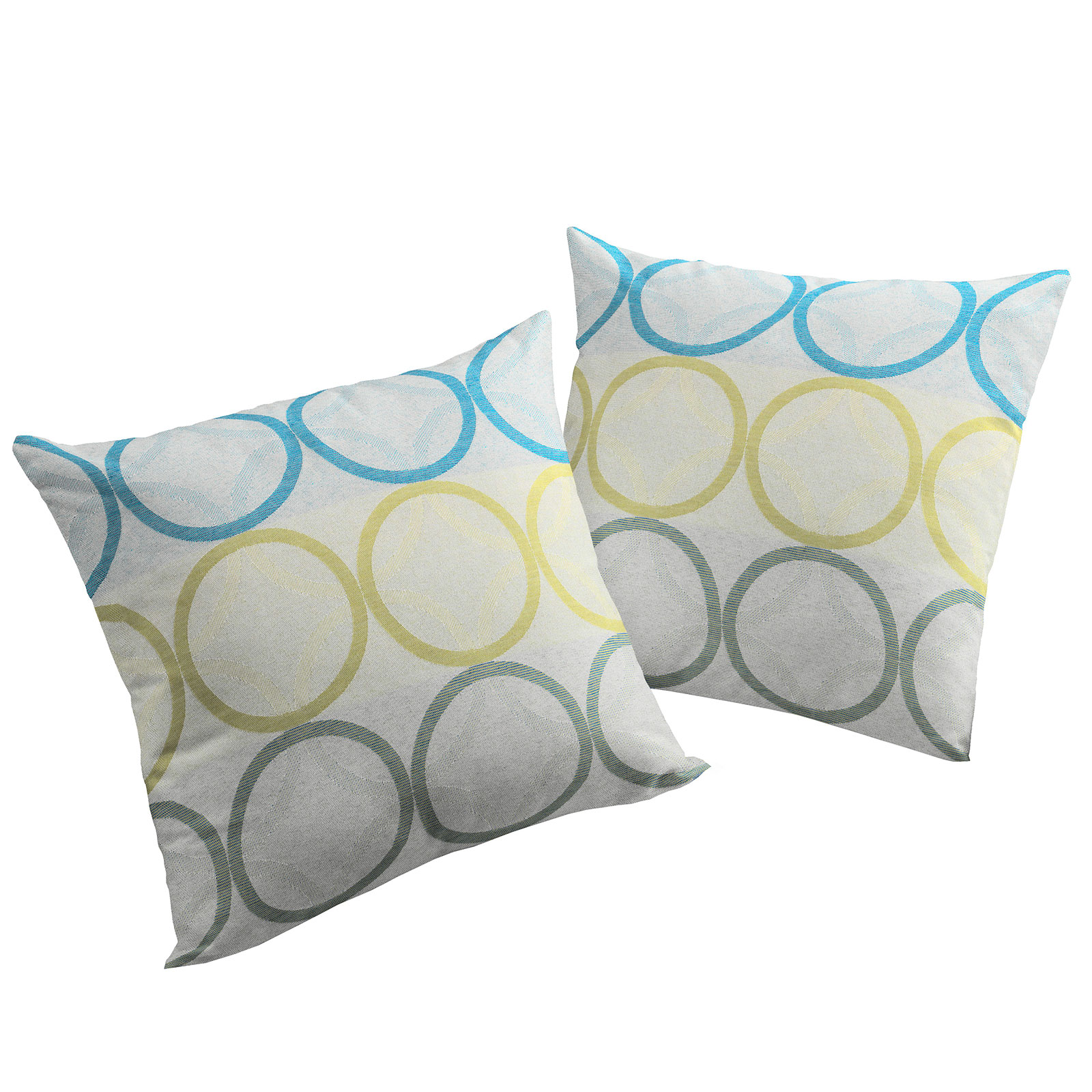 2er-Pack Kissenhüllen ZIRBELLO - blau-grün - 40x40 cm