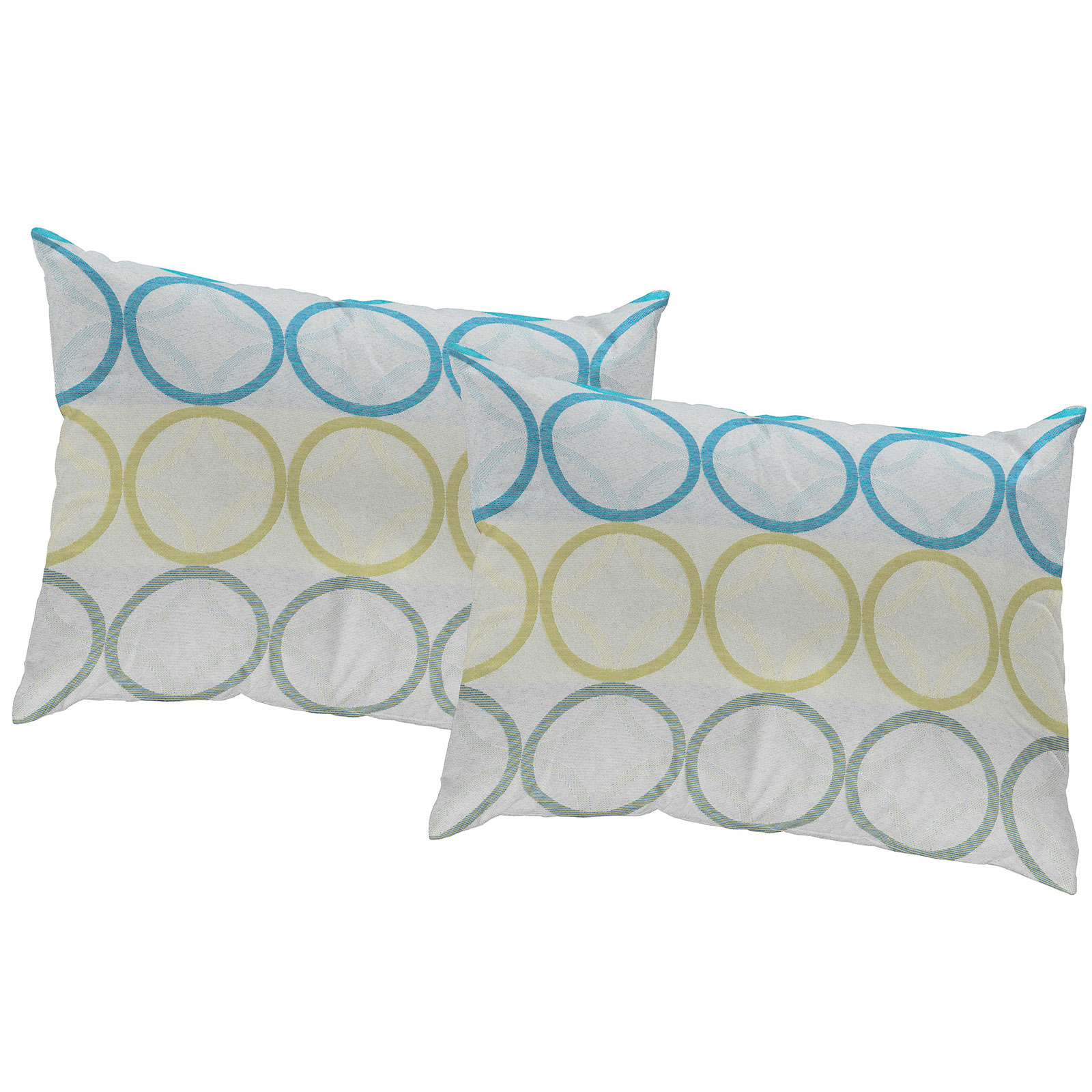 2er-Pack Kissenhüllen ZIRBELLO - blau-grün - 40x60 cm
