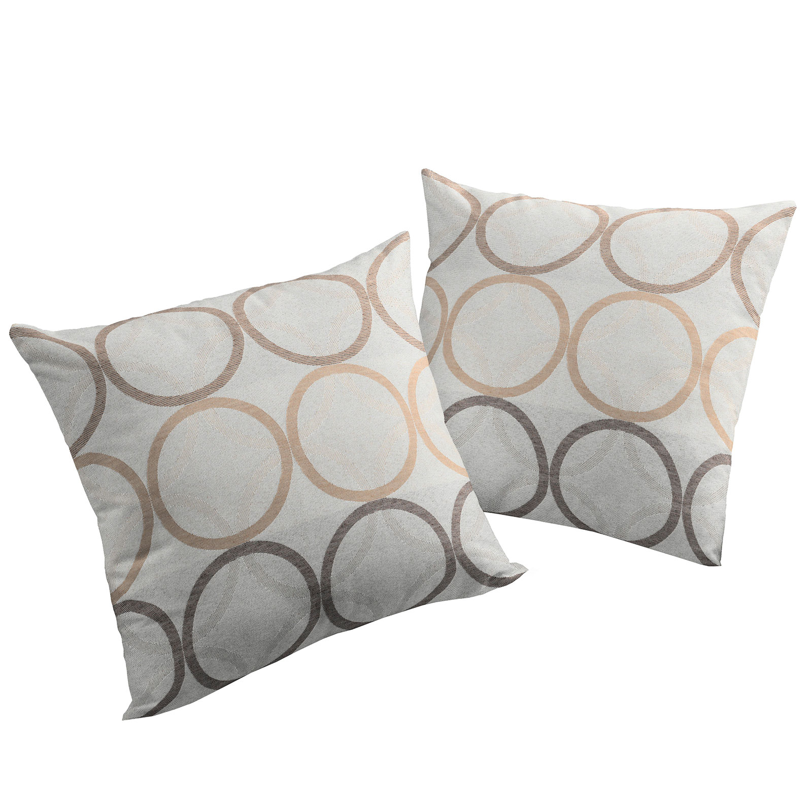 2er-Pack Kissenhüllen ZIRBELLO - braun - 50x50 cm