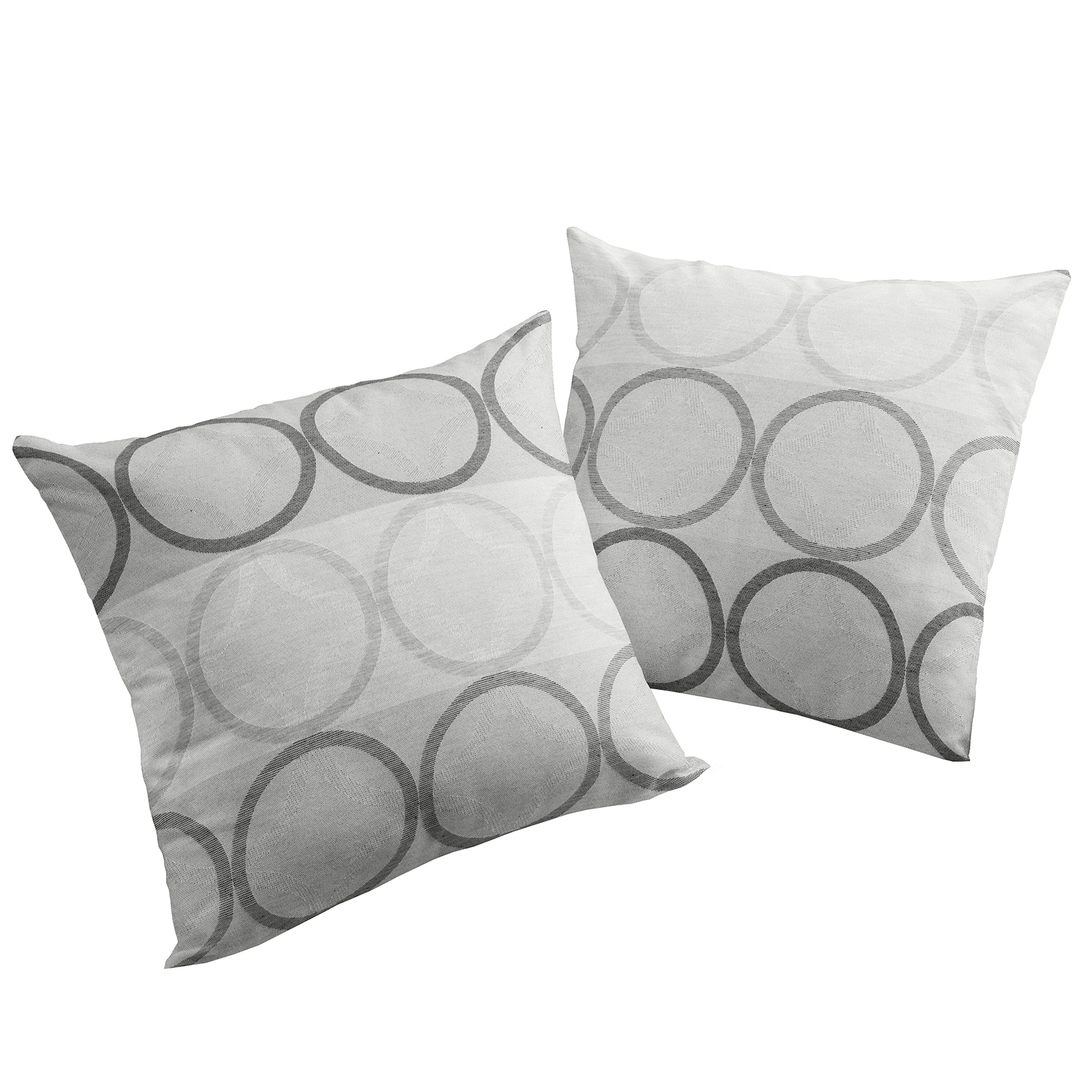 2er-Pack Kissenhüllen ZIRBELLO - dunkelgrau - 40x40 cm