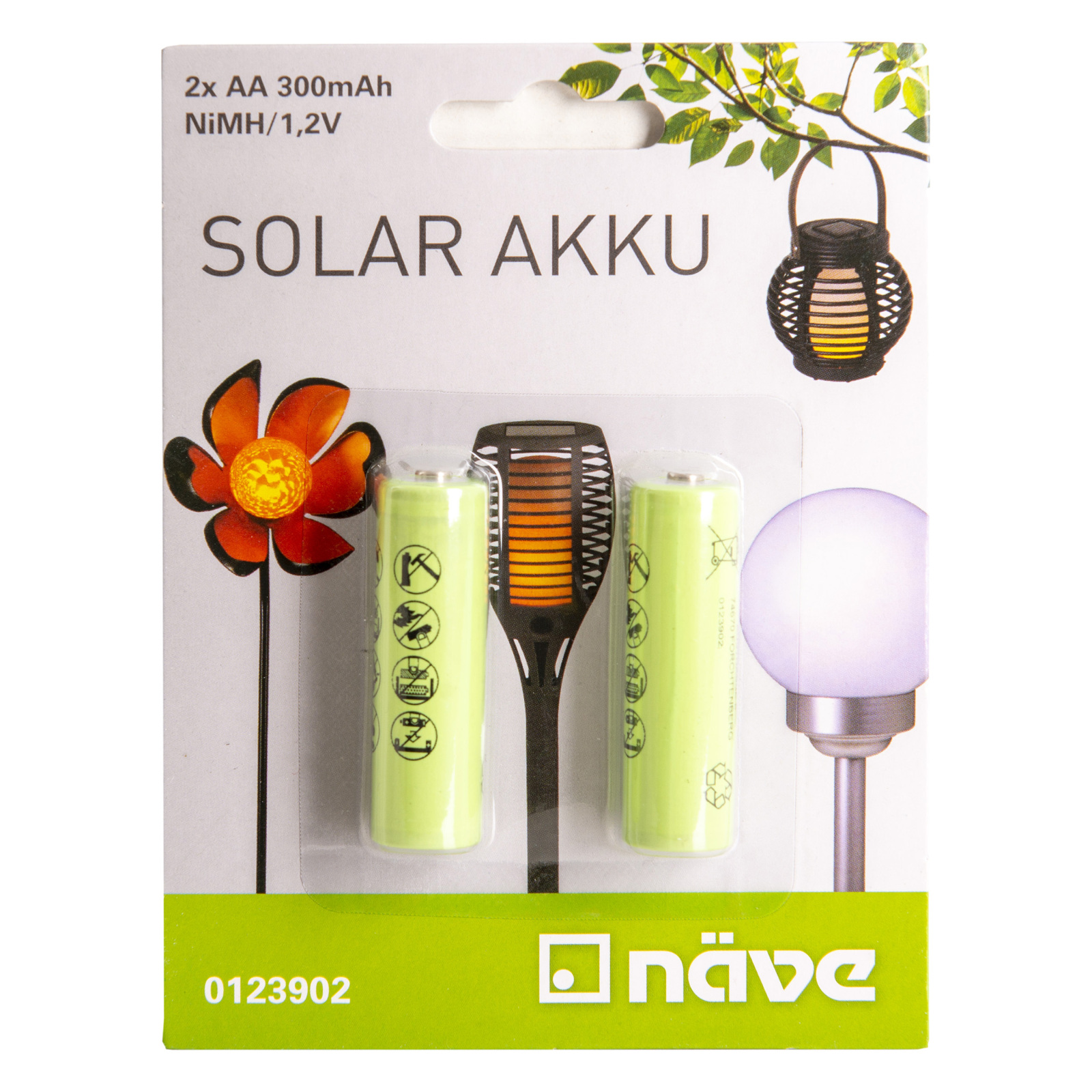 2er-Pack Solar Akkus - AA - wiederaufladbar
