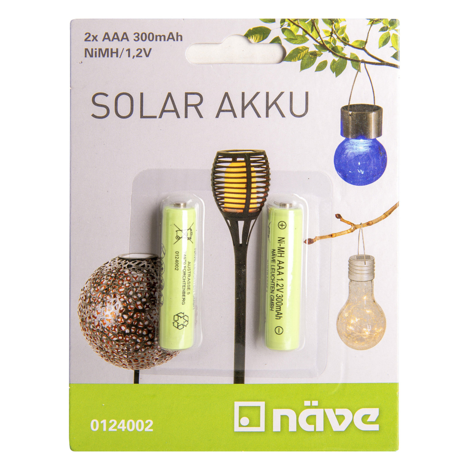 2er-Pack Solar Akkus - AAA - wiederaufladbar