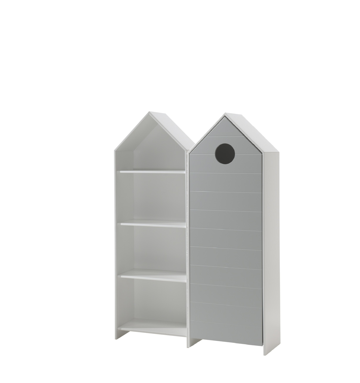 2er-Schrank-Set CASAMI - weiß-grau - Strandhaus-Design - 115 cm breit