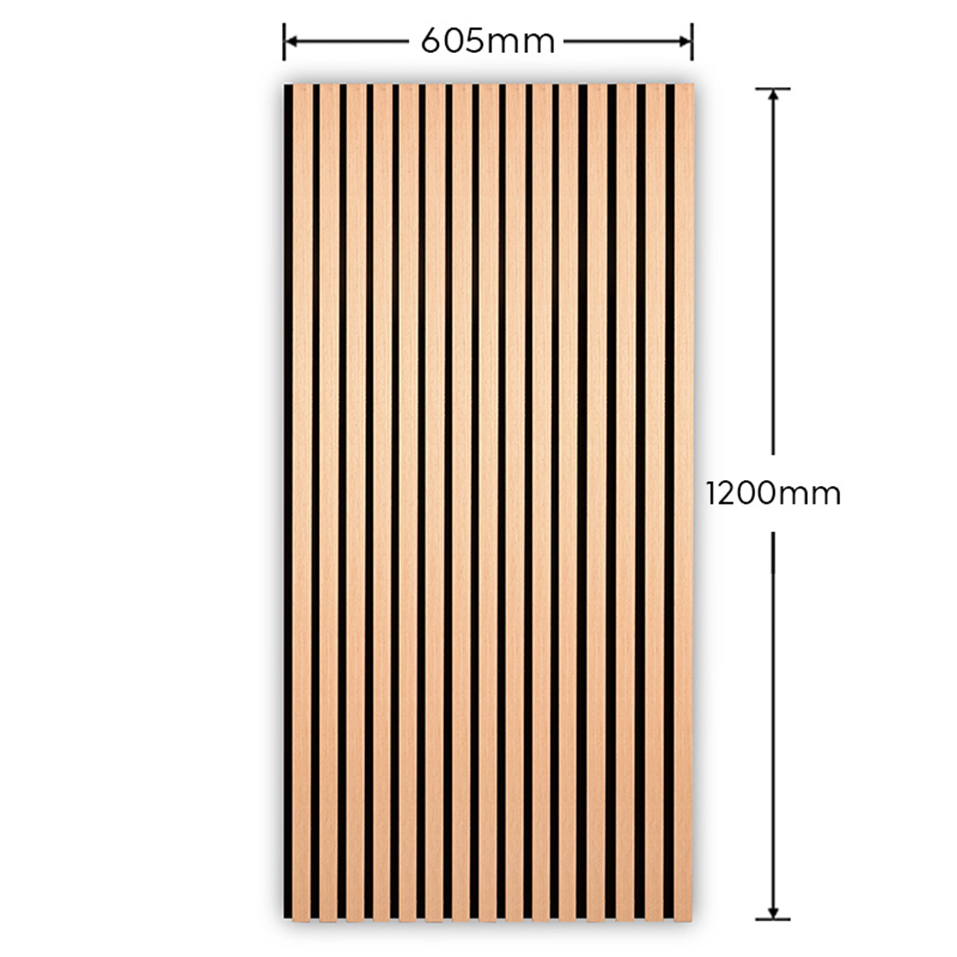 2er-Set Akustikpaneele - Artisan Eiche - Filz schwarz - 61x120 cm