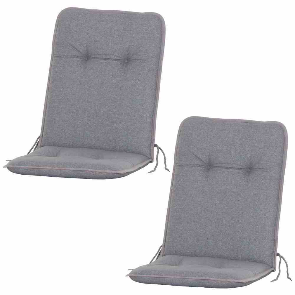 2er-Set Auflagen ELDA - grau - uni - 100x47 cm