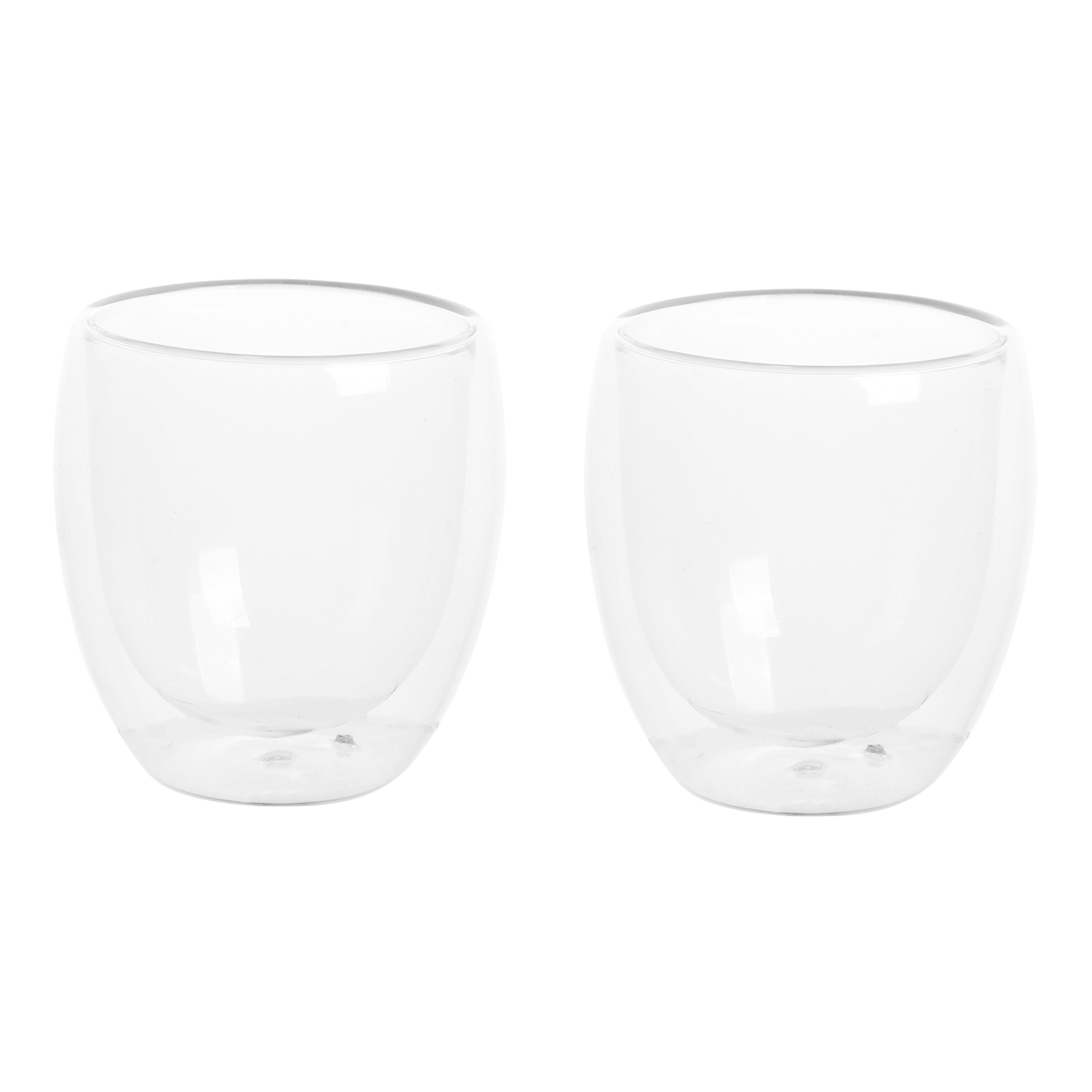 2er-Set Cappuccino-Thermogläser - transparent