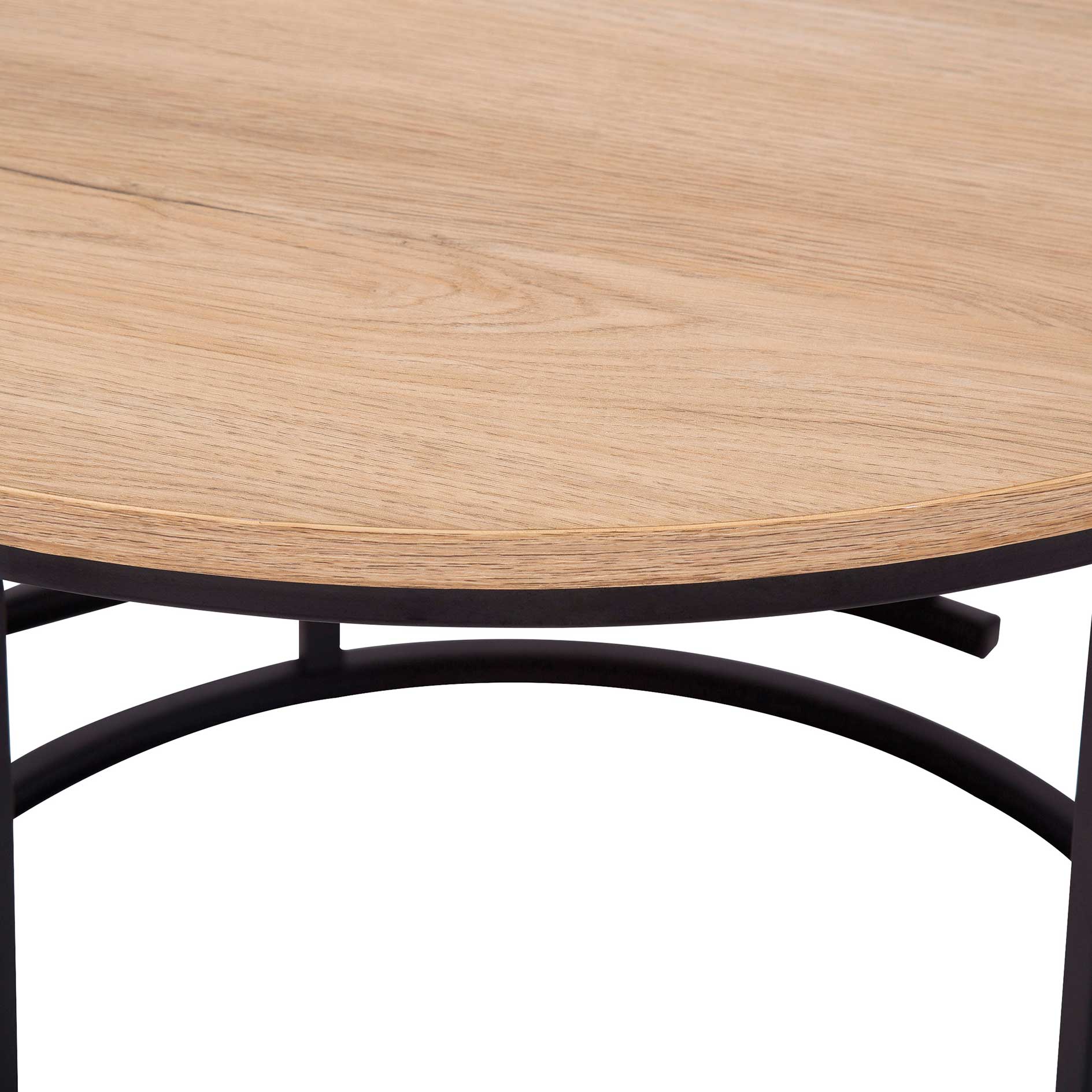 2er-Set Couchtisch - Artisan Eiche - Gestell schwarz
