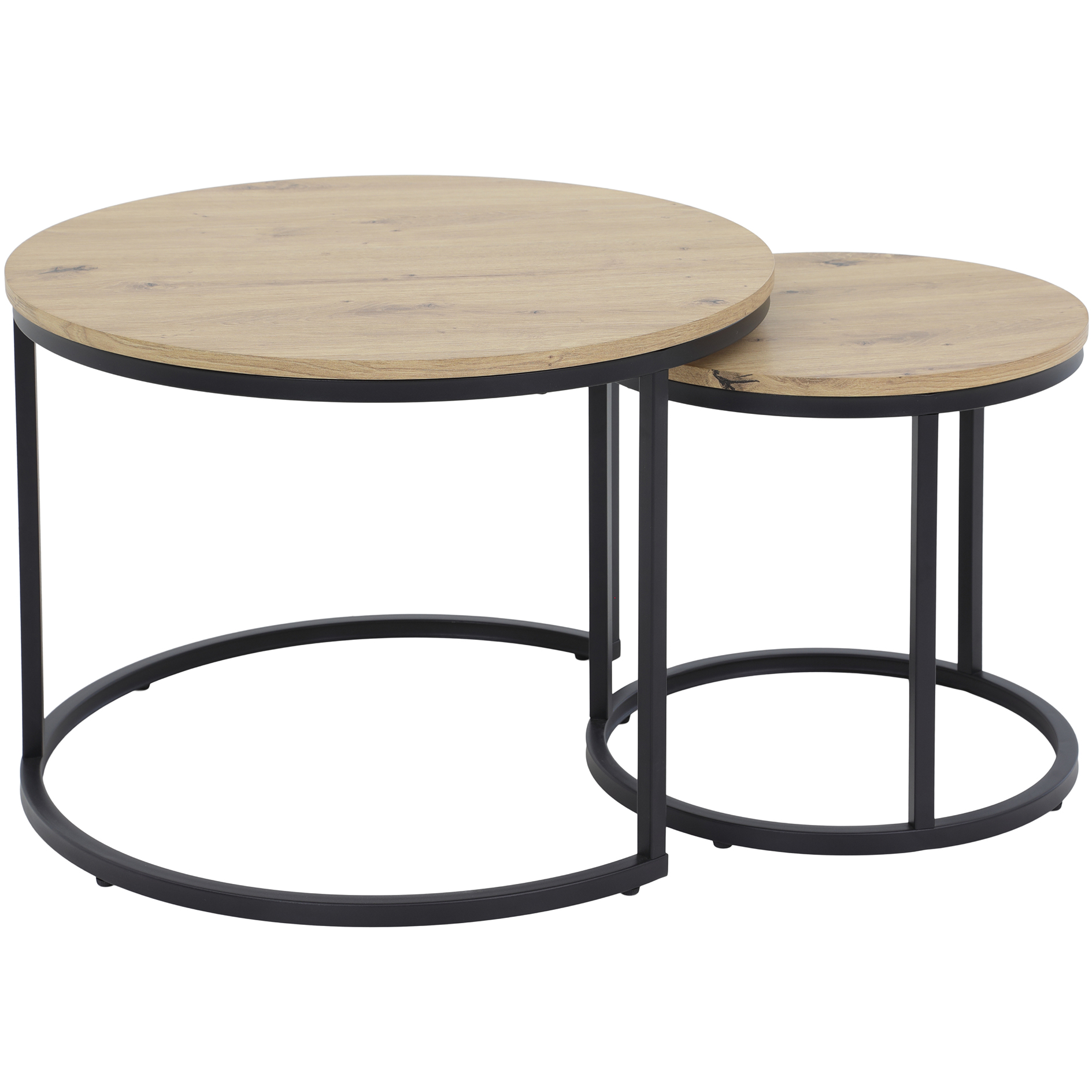 2er-Set Couchtisch - Artisan Eiche - schwarz