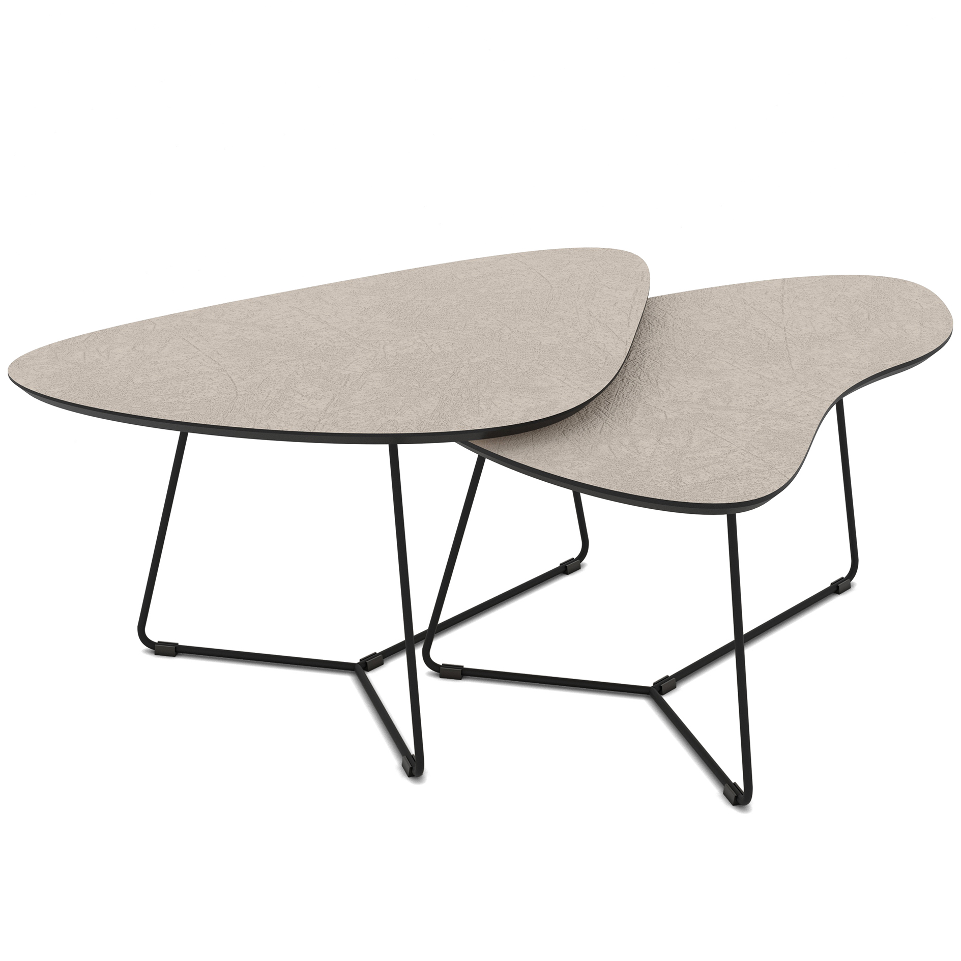 2er-Set Couchtisch - cashmere-schwarz