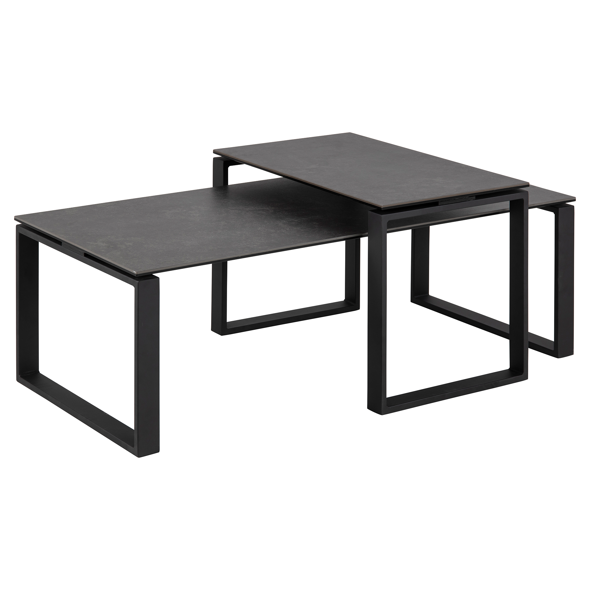 2er-Set Couchtisch KATRINE - schwarz - 115 cm