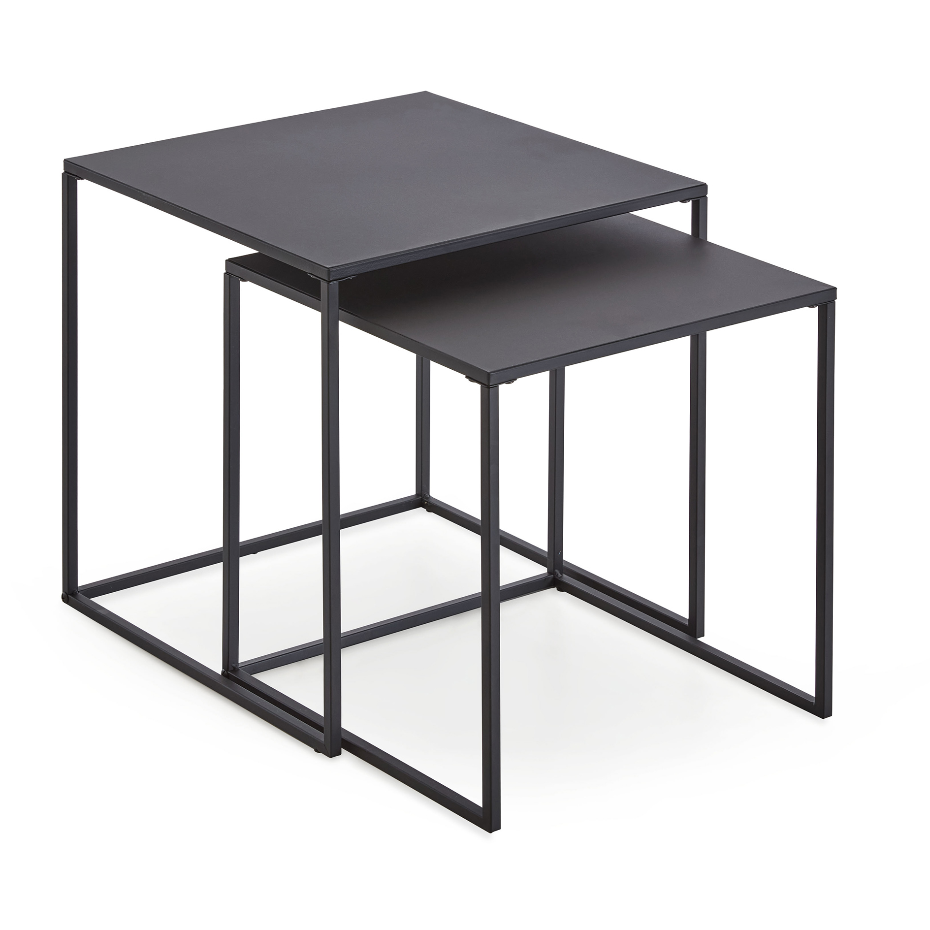 2er-Set Couchtisch LITTLE - schwarz - 38x38 cm