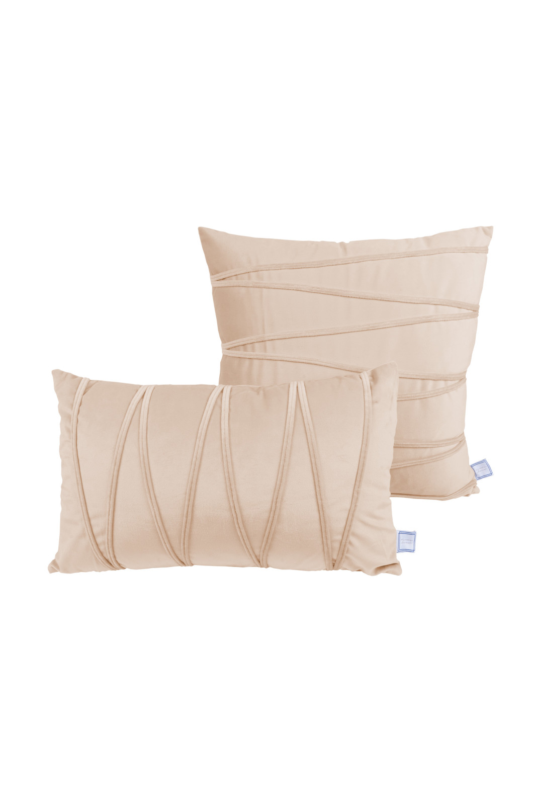 2er-Set Dekokissen - champagner - 30x50 cm - 45x45 cm