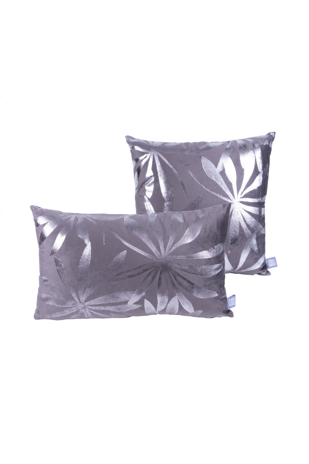 2er-Set Dekokissen - graphit-silber - 30x50 cm - 45x45 cm