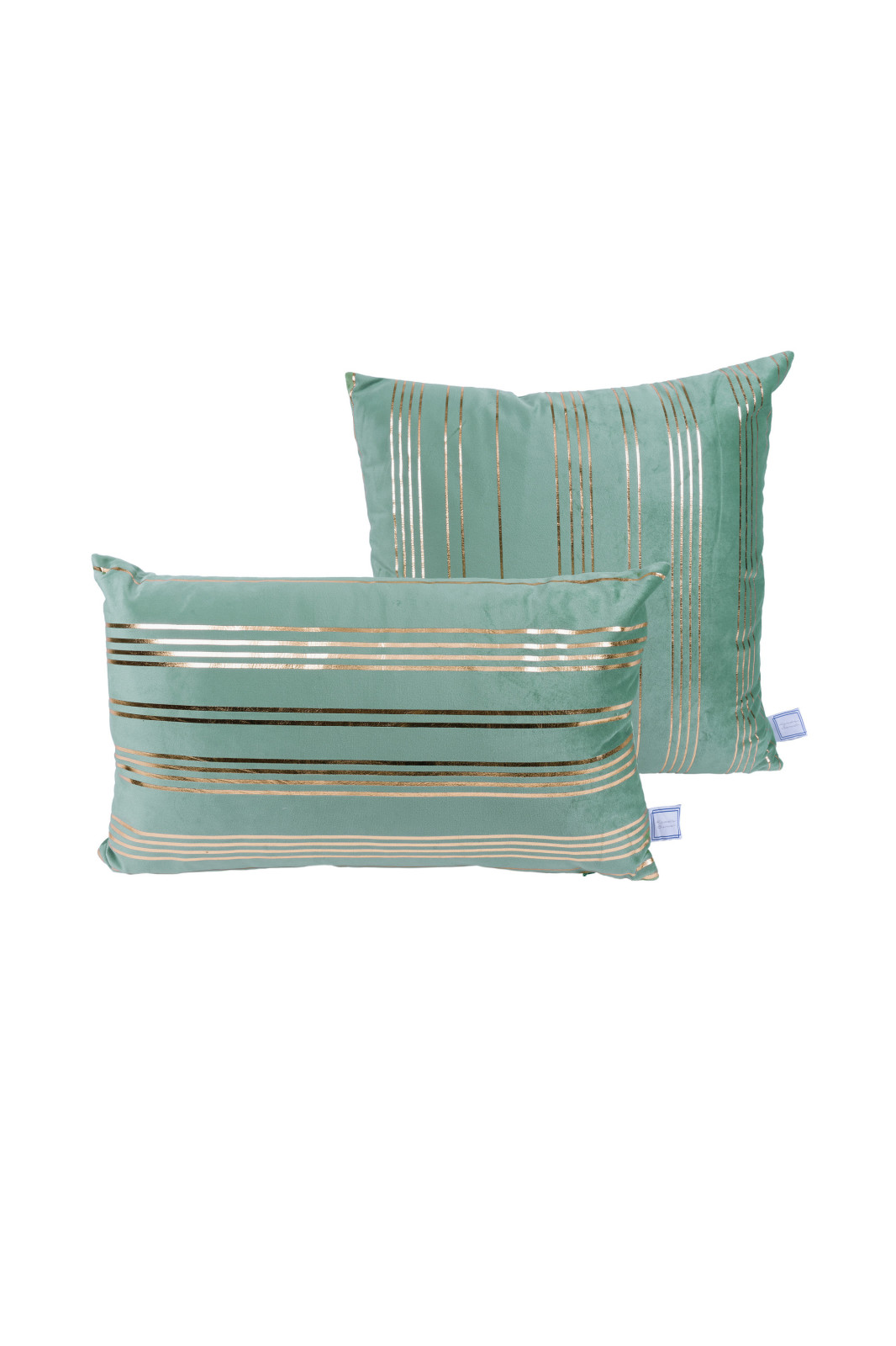 2er-Set Dekokissen - mint-gold - 30x50 cm - 45x45 cm