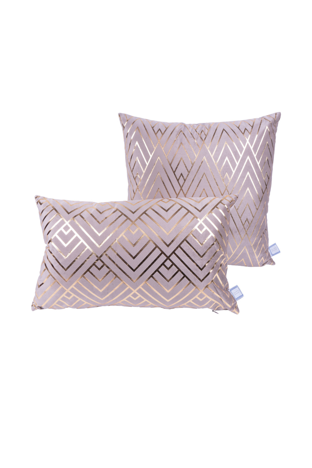 2er-Set Dekokissen - taupe-gold - 30x50 cm - 45x45 cm
