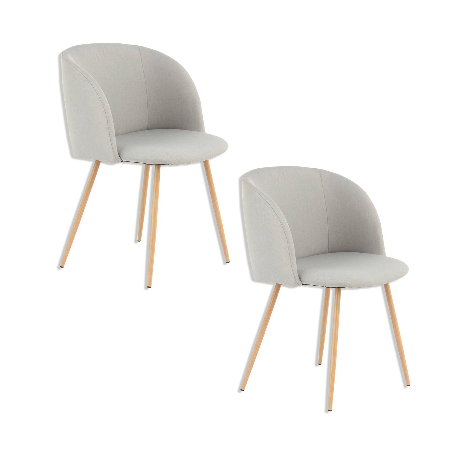2er-Set Designstuhl CELINA 210 - grau - Webstoff
