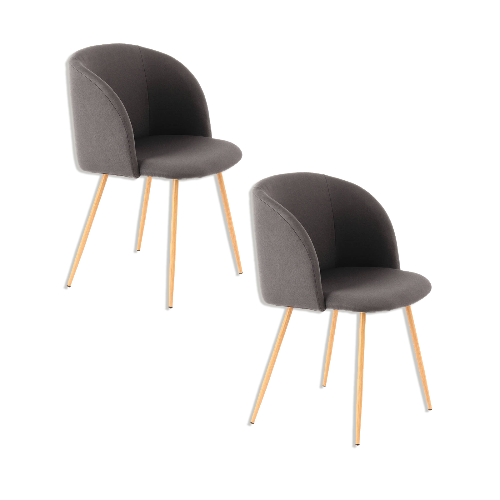 2er-Set Designstuhl CELINA 210 - schwarz - Webstoff