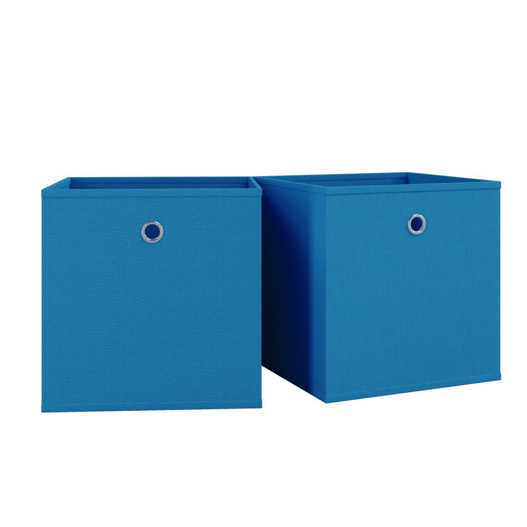 2er-Set Faltboxen BOXAS - blau - quadratisch